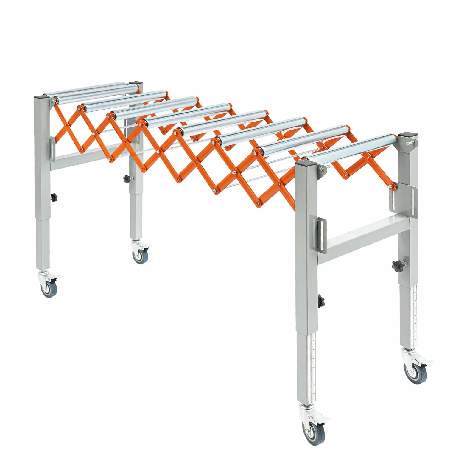 Mesa de ruedas extensible, altura ajustable, longitud de transporte 46-130 cm, transportador