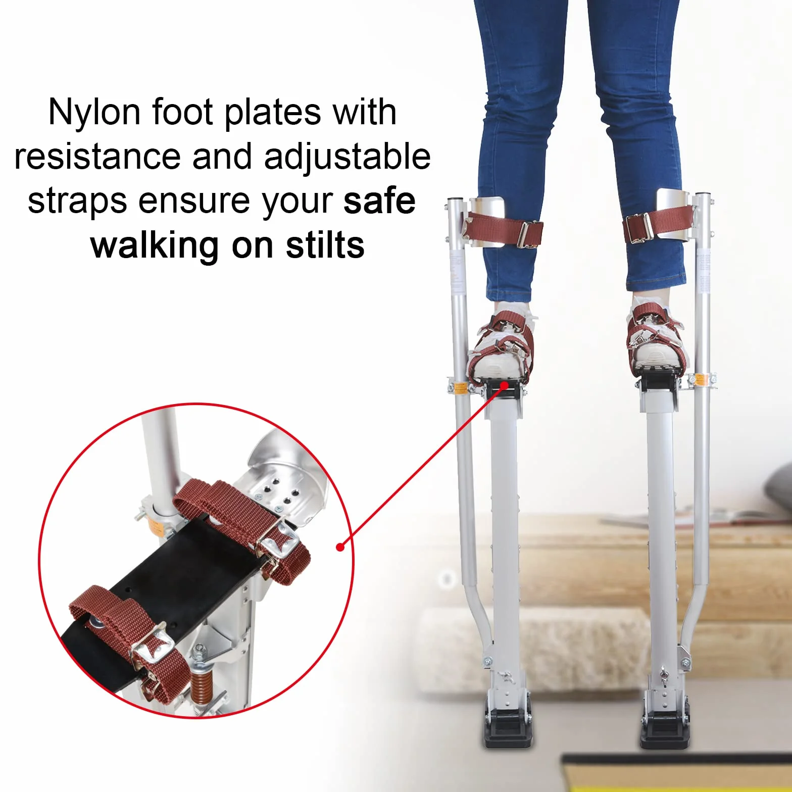Voilamart Zancos azules de 45.7 cm-76.2 cm para paneles de yeso ajustables de aluminio para pintores, limpieza de techos