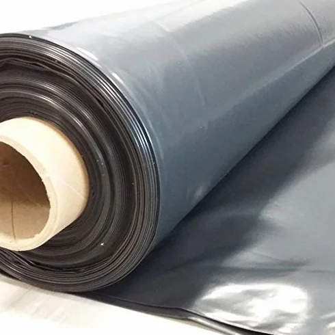 Película plástico sellado sous-dalle polietileno negro tipo 300, 6 x 33 m