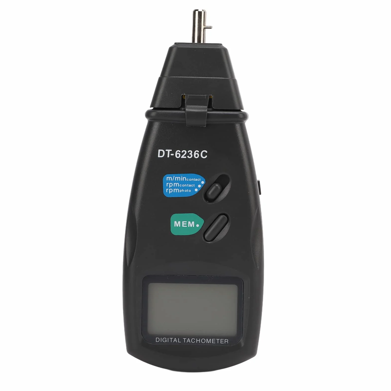 Tacómetro Digital DT6236C 2 en 1 Medidor de RPM Optoelectrónico Contacto y Sin Contacto 19999RPM