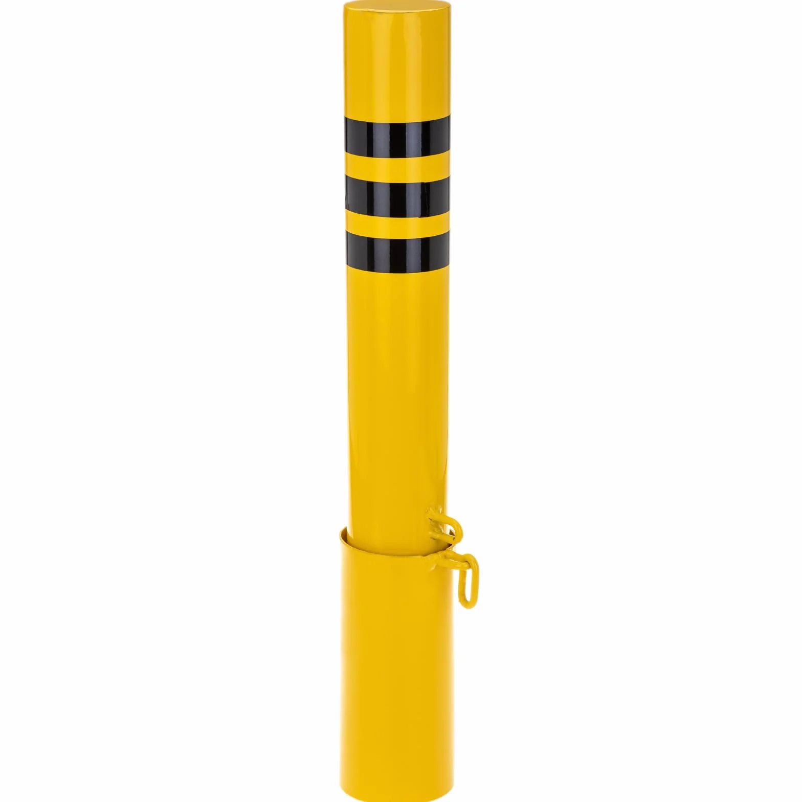 PrimeMatik Bolardo de acero con base enterrada removible 110x1000mm