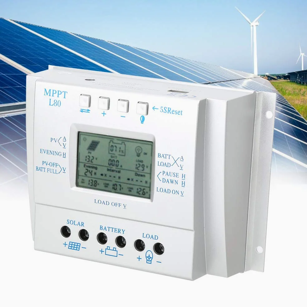 Controlador de Carga Solar 80A MPPT MPPT LCD Display PWM Regulador para el de Energía Solar