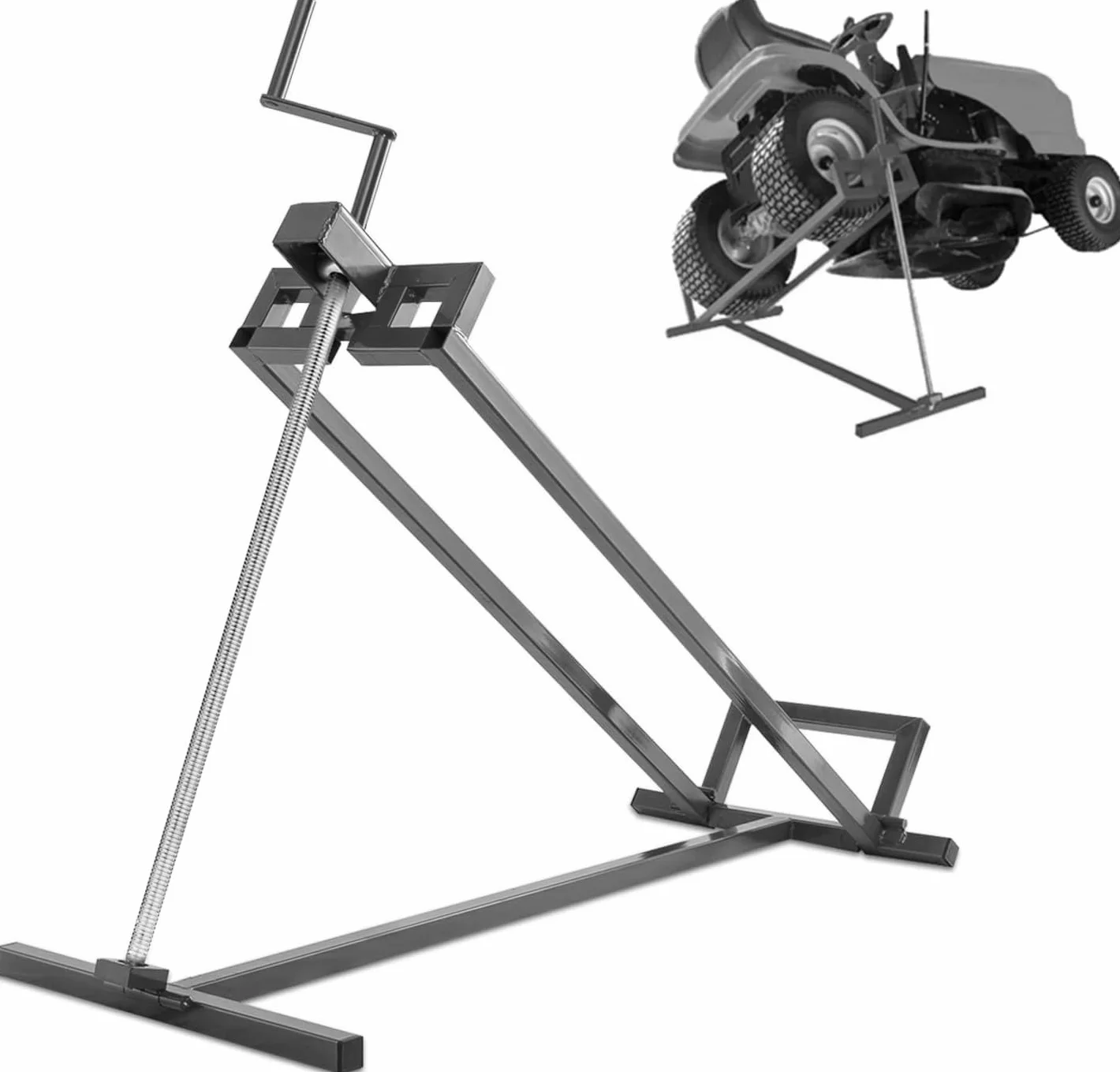 COSTWAY Dispositivo Elevador Tractores, Plataforma Elevadora para Cortacésped de 400 KG Ajustable de Forma Continua (Negro)