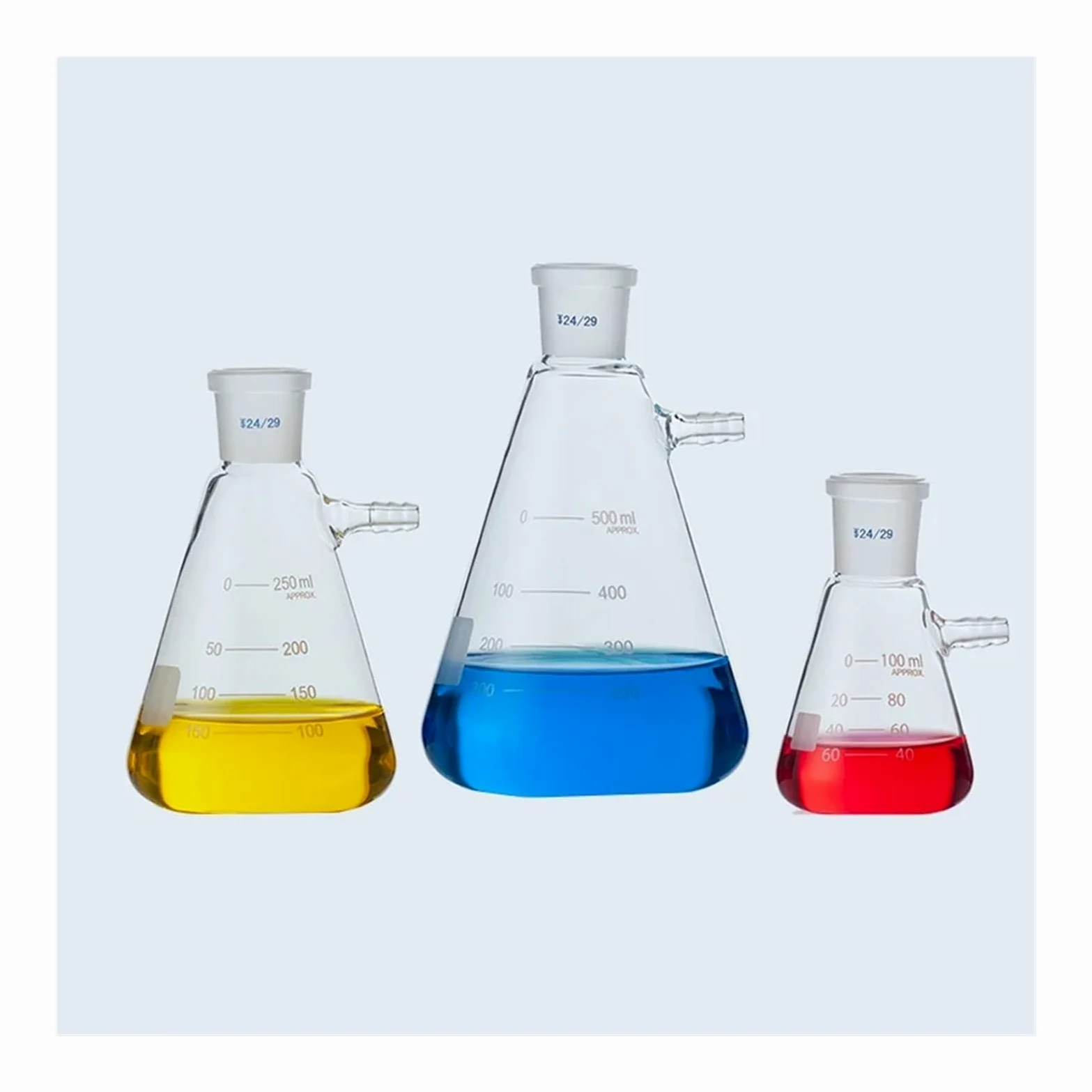 Matraz Graduado de Vidrio borosilicato, Frasco de Vidrio con Filtro de Laboratorio, de 50 ml a 2000 ml, for filtración al vacío y molienda, 1 Unidad.(500ml caliber19)