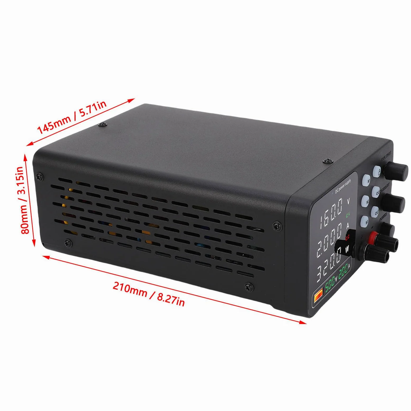 SEAFRONT 150W Fuente de Alimentación DC Fuente de Alimentación Ajustable Variable Variable Regulada 0-30V 0-5A con Ventilador USB de Carga Rápida y Refrigeración Inteligente para (Enchufe UE 230V)