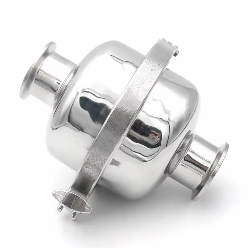 Válvula De Filtro Esférica, Diámetro Exterior De Tubería De 38/76 Mm, 1,5", 2" Y 3", Abrazadera Triple, Válvula Sanitaria En Línea De Acero Inoxidable 304, Descarga For Cerveza Casera(38mm K50.5mm,500