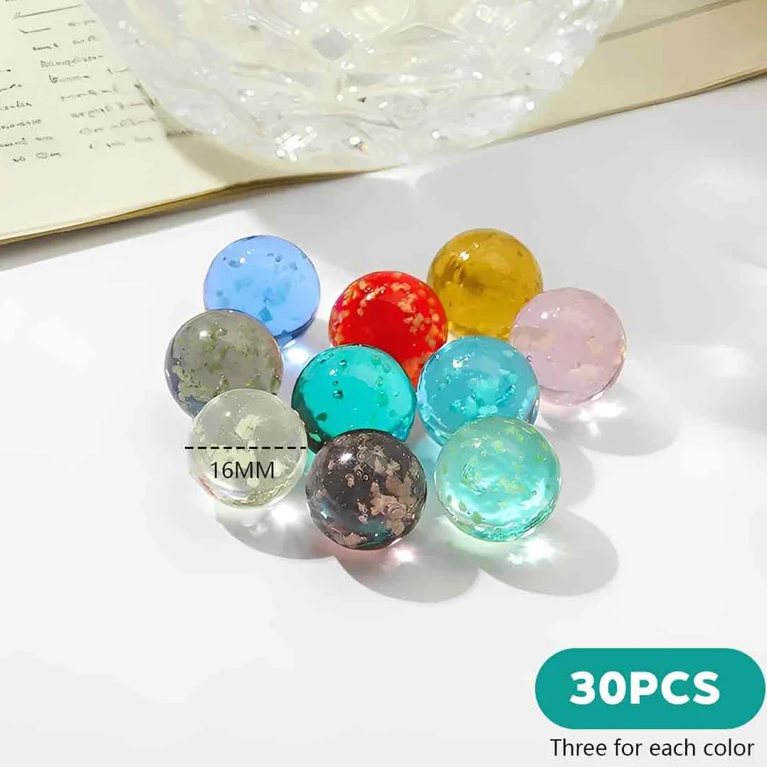 Canicas de Cristal Coloridas con Ojos de Gato 16 mm Brillan en la Oscuridad 30 Piezas