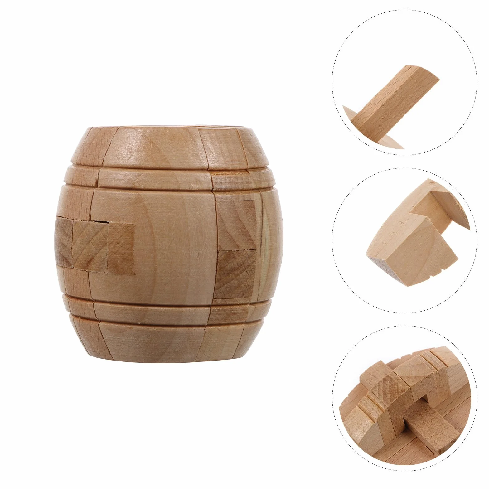 Juego de rompecabezas Luban Lock de madera natural 6 cm educativo para niños y adultos
