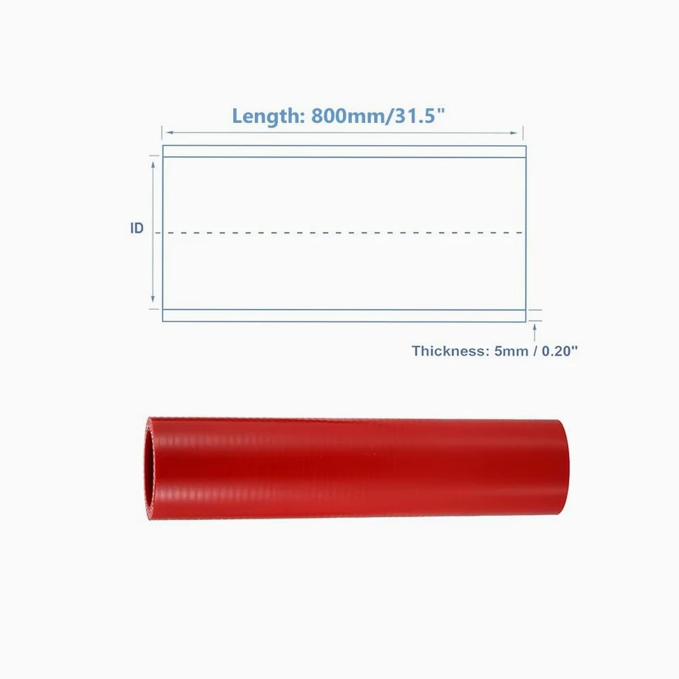 Manguera De Silicona Universal Recta For Turbo/intercooler - 800 Mm (31,5") De Largo, 5 Mm De Grosor, Resistente A Altas Temperaturas Y Presiones (1 Unidad)(ID 65mm)
