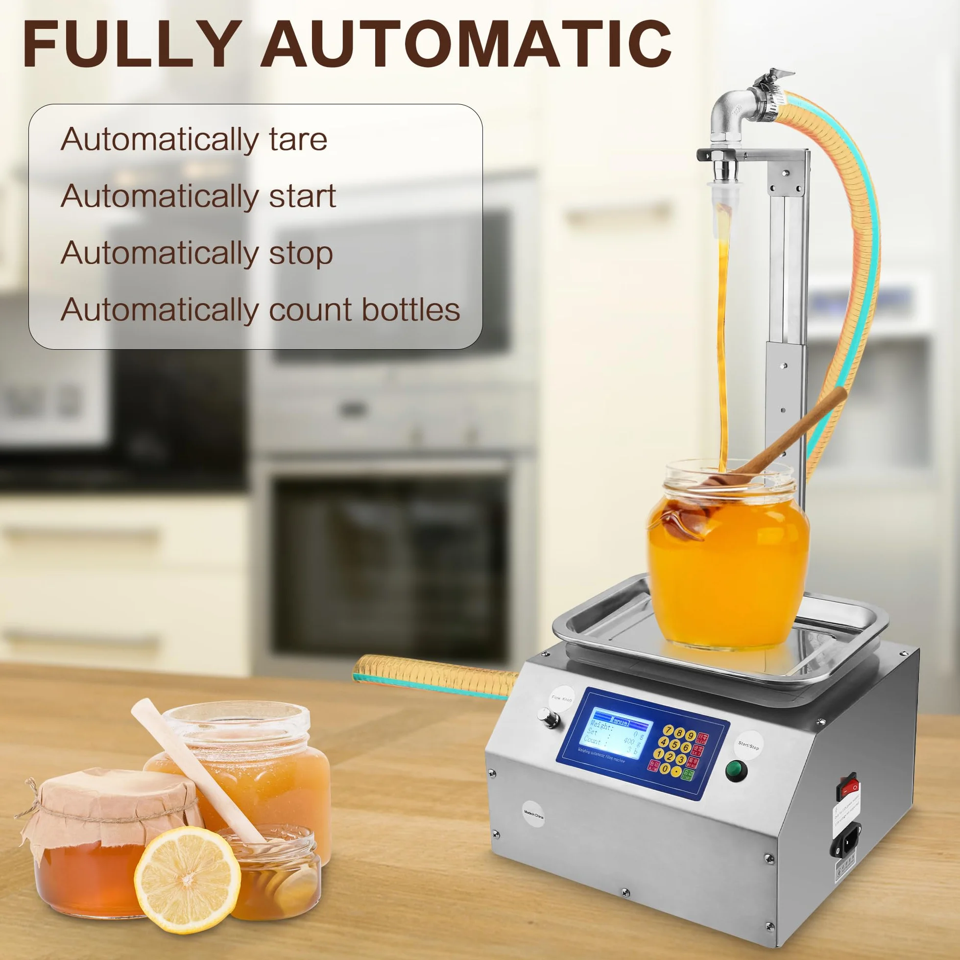Máquina de llenado de líquidos viscosos BGGFNZ, máquina automática de llenado de botellas de miel, aceite, pasta de sésamo, acero inoxidable