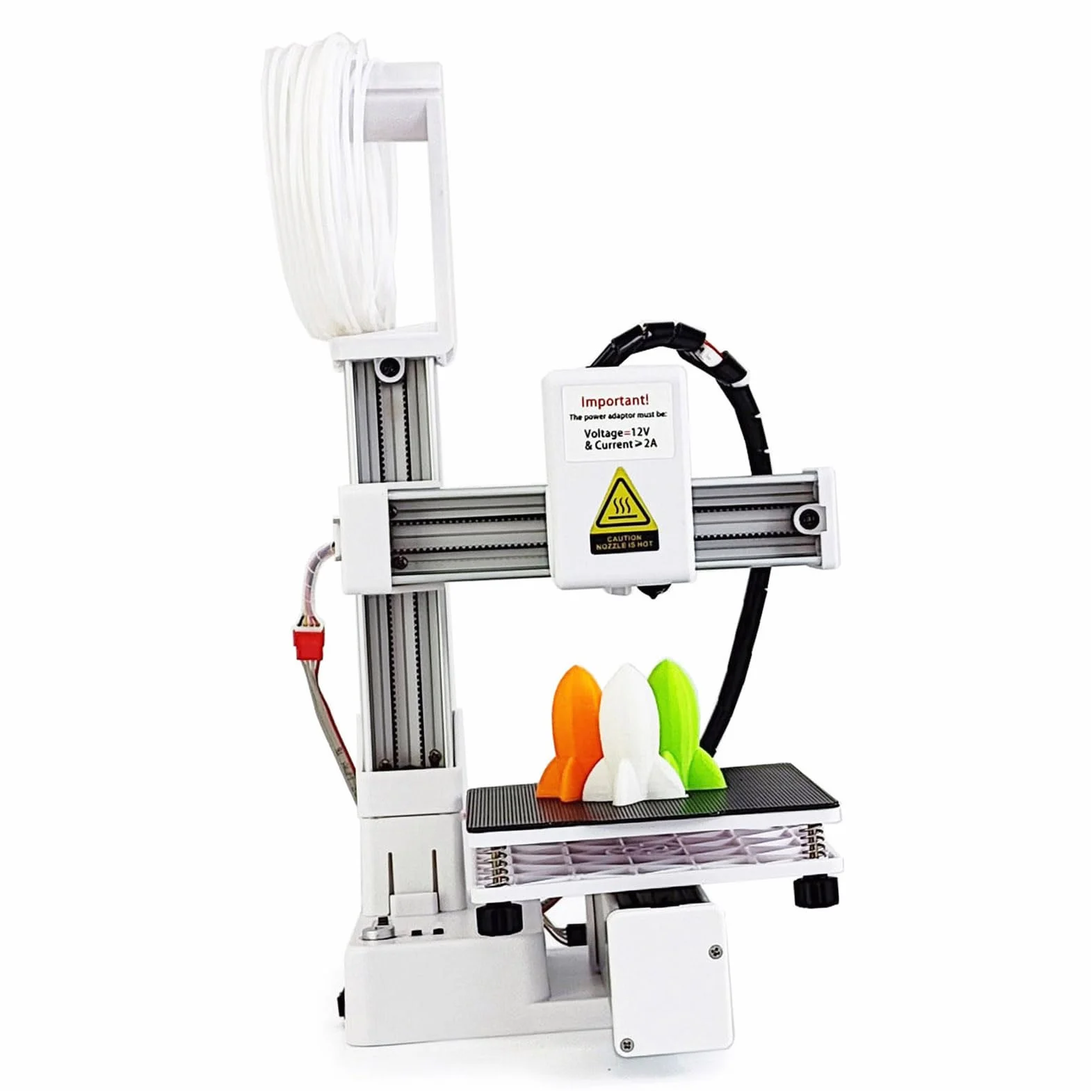 ciciglow Impresora 3D FDM Mini, Máquina de Impresión 3D de 40 Mm/s para Niños y Principiantes, Admite 1,75 Mm de Filamento TPU de PLA, Tamaño de Impresión de 100x100x100 Mm (White)