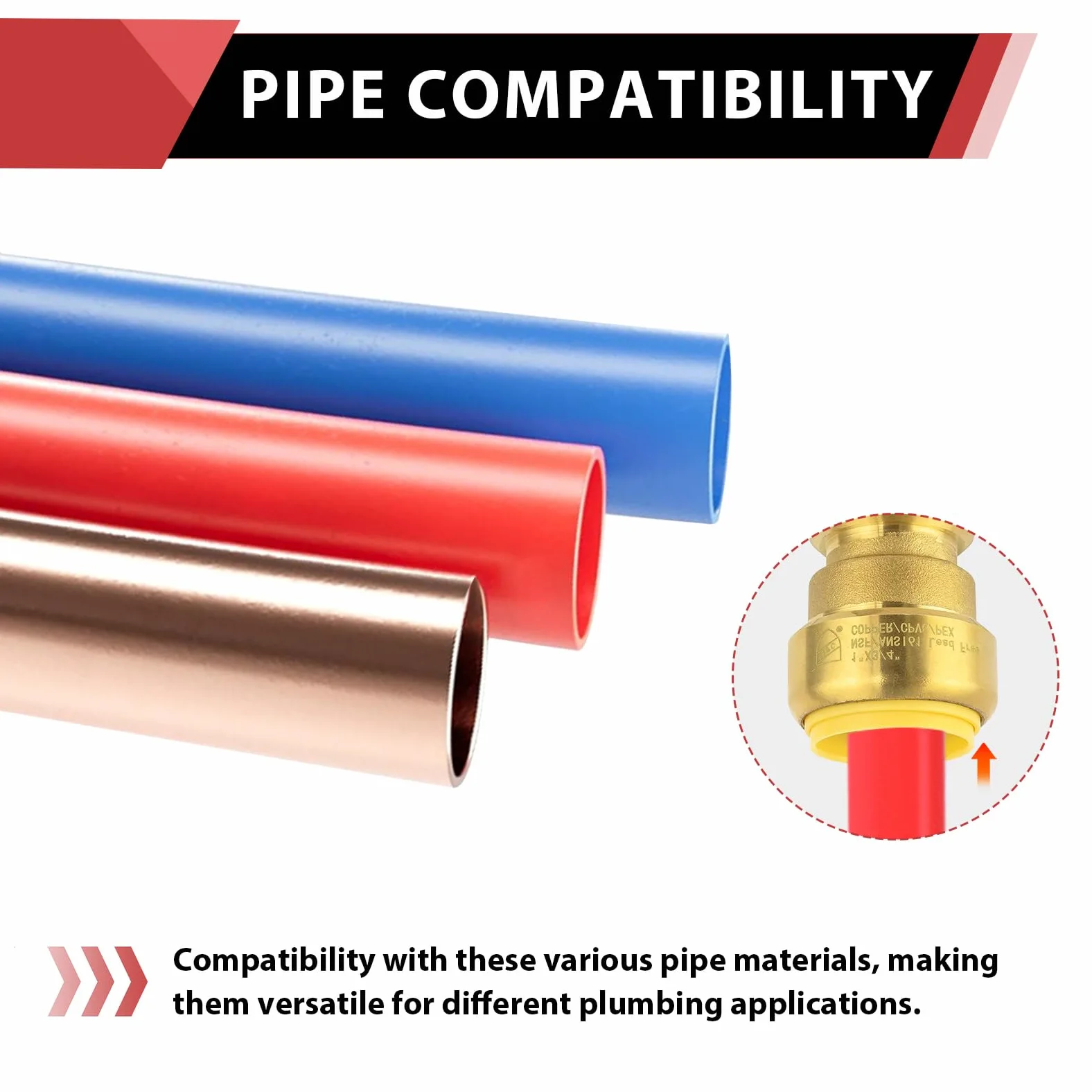 EFIELD - Codo de 90 grados EFIELD de 3/4 pulgadas, accesorios de latón de ajuste a presión para conectar tubos de cobre, PEX, CPVC con clip de desconexión de 1/2 pulgada (12, 3/4 pulgadas)