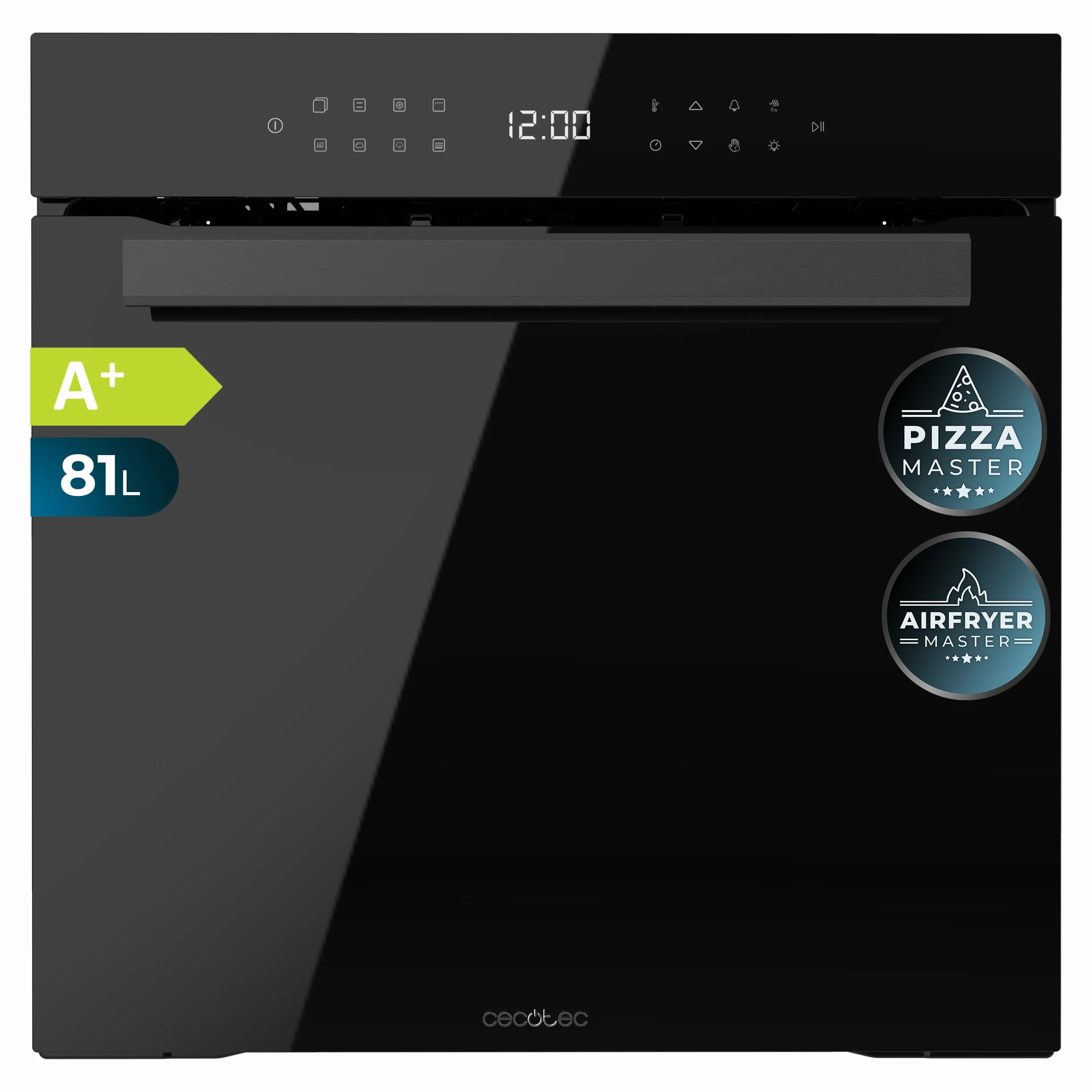 Cecotec Horno Integrable Pirolítico 81L Bolero Hexa P506000 Glass Black A+ 11 Funciones Airfryer Master Pizza Master 3D Cooking Steam Base X2