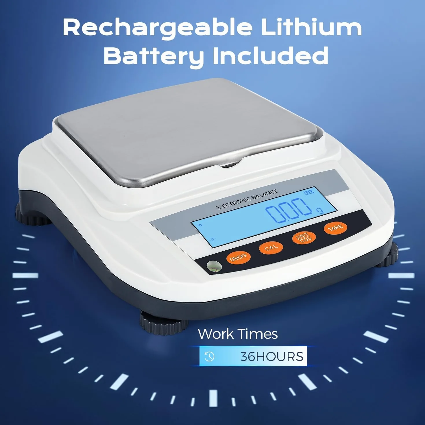 Bonvoisin Báscula analítica de 2000 g x 0,01 g, báscula de laboratorio de alta precisión con 17 unidades, función de conteo y calibración automática, placa de pesaje de acero inoxidable, doble