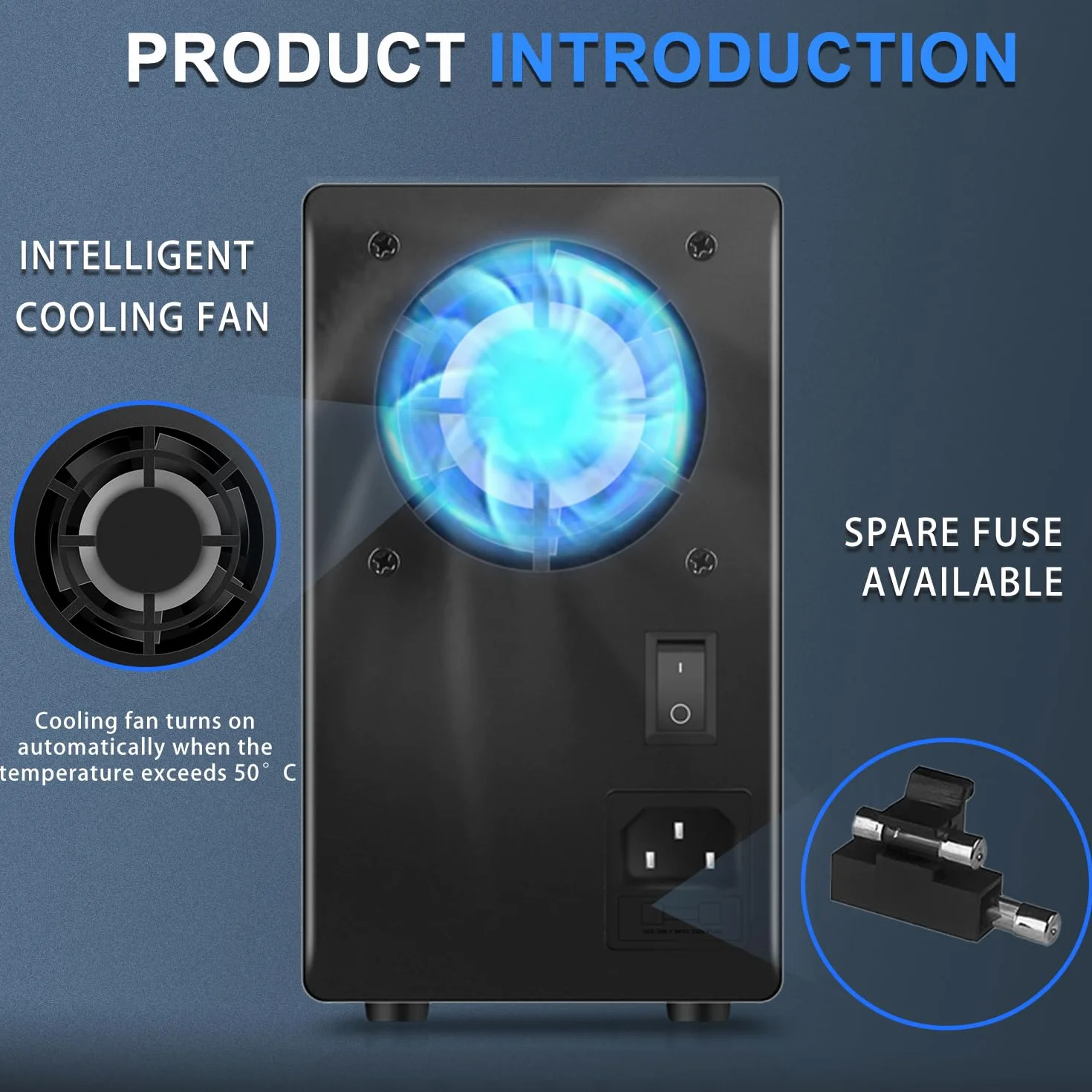Fuente de Alimentación Regulable 30V 10A DC de Laboratorio Ajustable Pantalla LED 4 Dígitos Negro