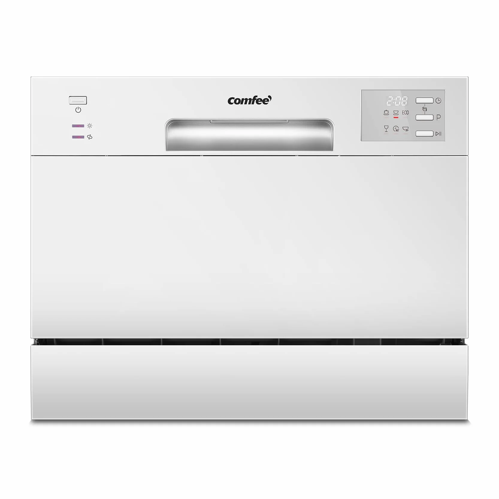 COMFEE' CDWMT0602EWD-EU Lavavajillas de Sobremesa Compacto 6 Cubiertos 6 Programas Clase D Pantalla LED 24H Inicio Diferido 70°C 47 dB Blanco