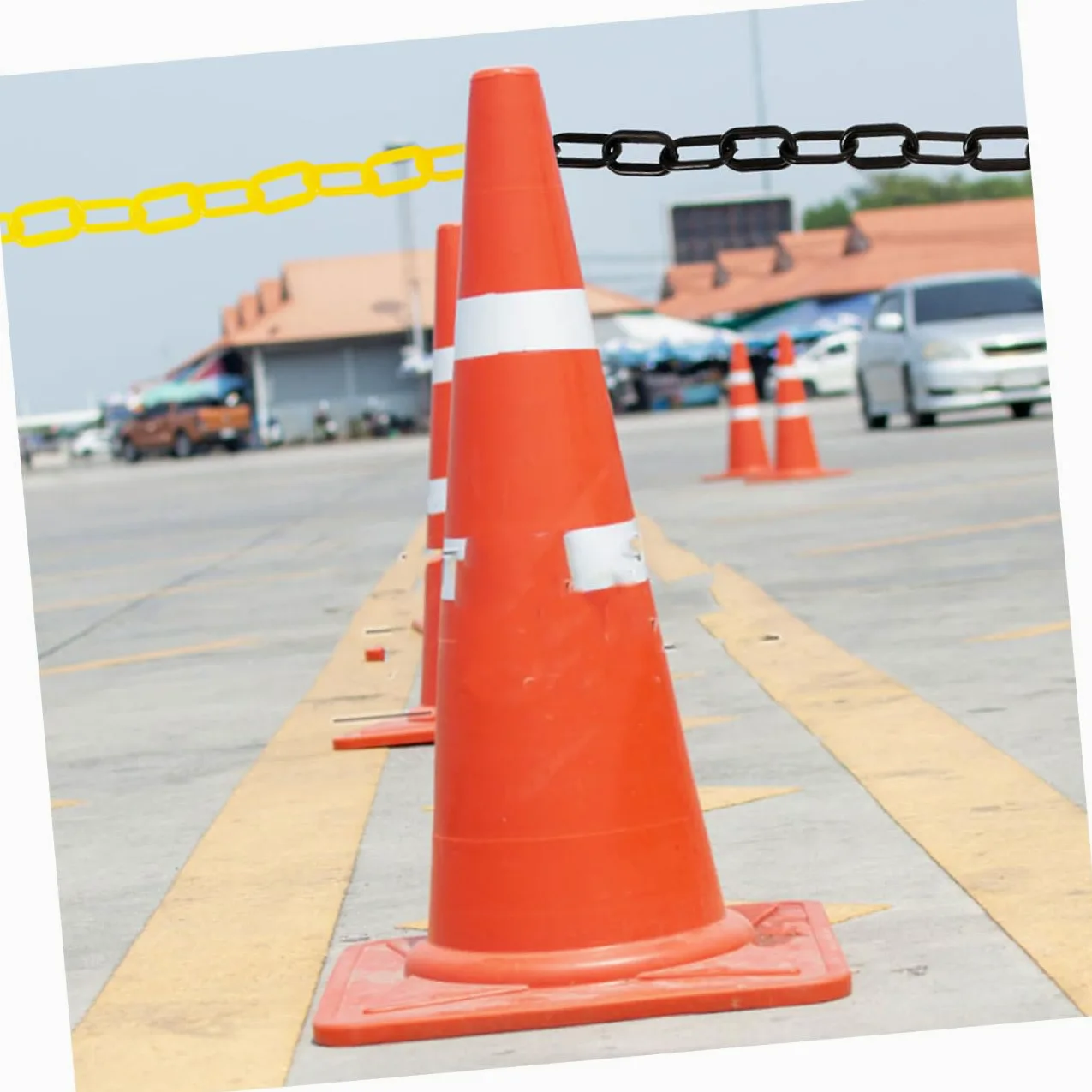 Gatuida 8piezas Cadena De Barrera De Seguridad Plástica Para Control De Tráfico y Gestión De Seguridad Para Conos De Señalización y Áreas De Estacionamiento
