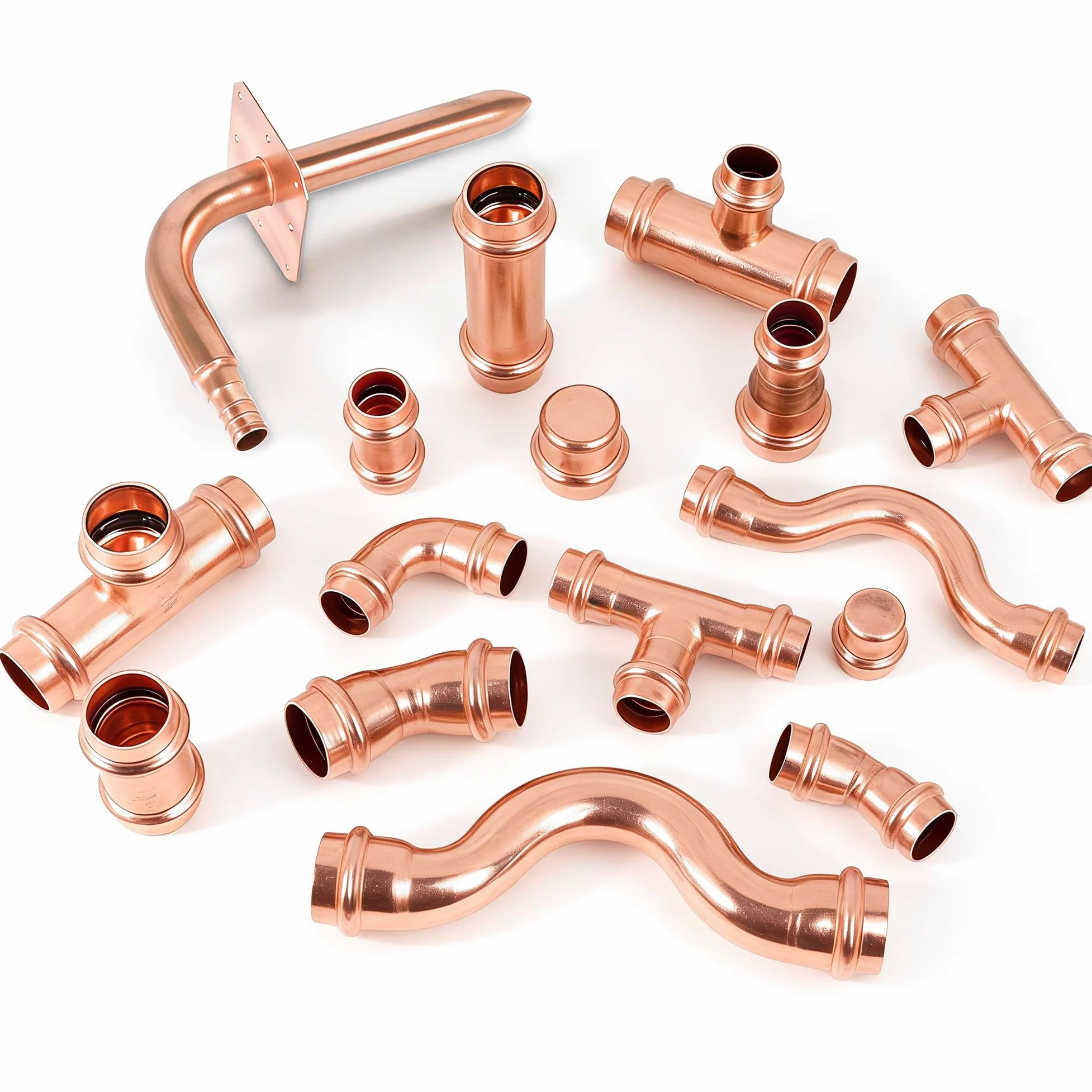 PxPxP - Prensa de cobre de 3/4 pulgadas en T – Accesorio de tubería de 3 vías, accesorios ProPress de 3/4 pulgadas compatibles, accesorios de fontanería de cobre sin plomo para agua potable – Paquete