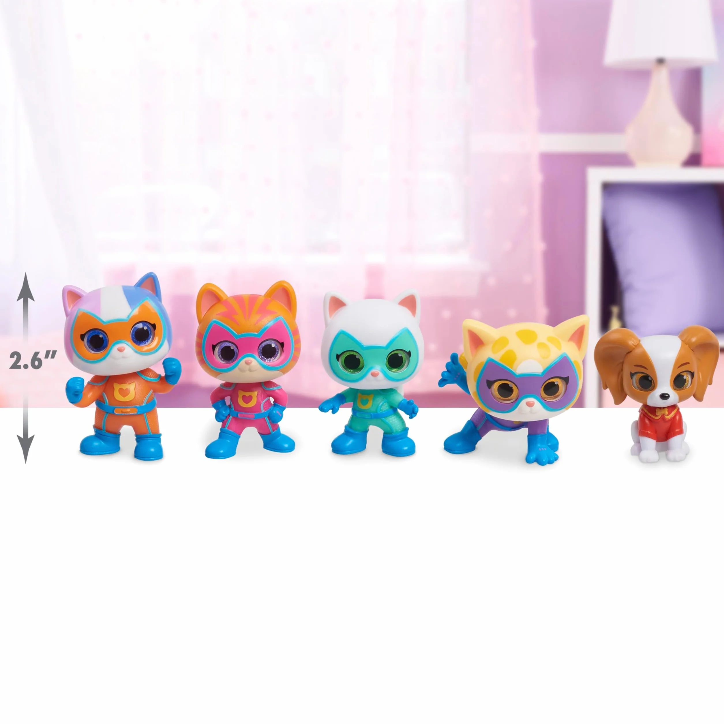 Disney Junior SuperKitties Hero Squad 5 Figuras Coleccionables 5 cm Juguetes para Niños 3+