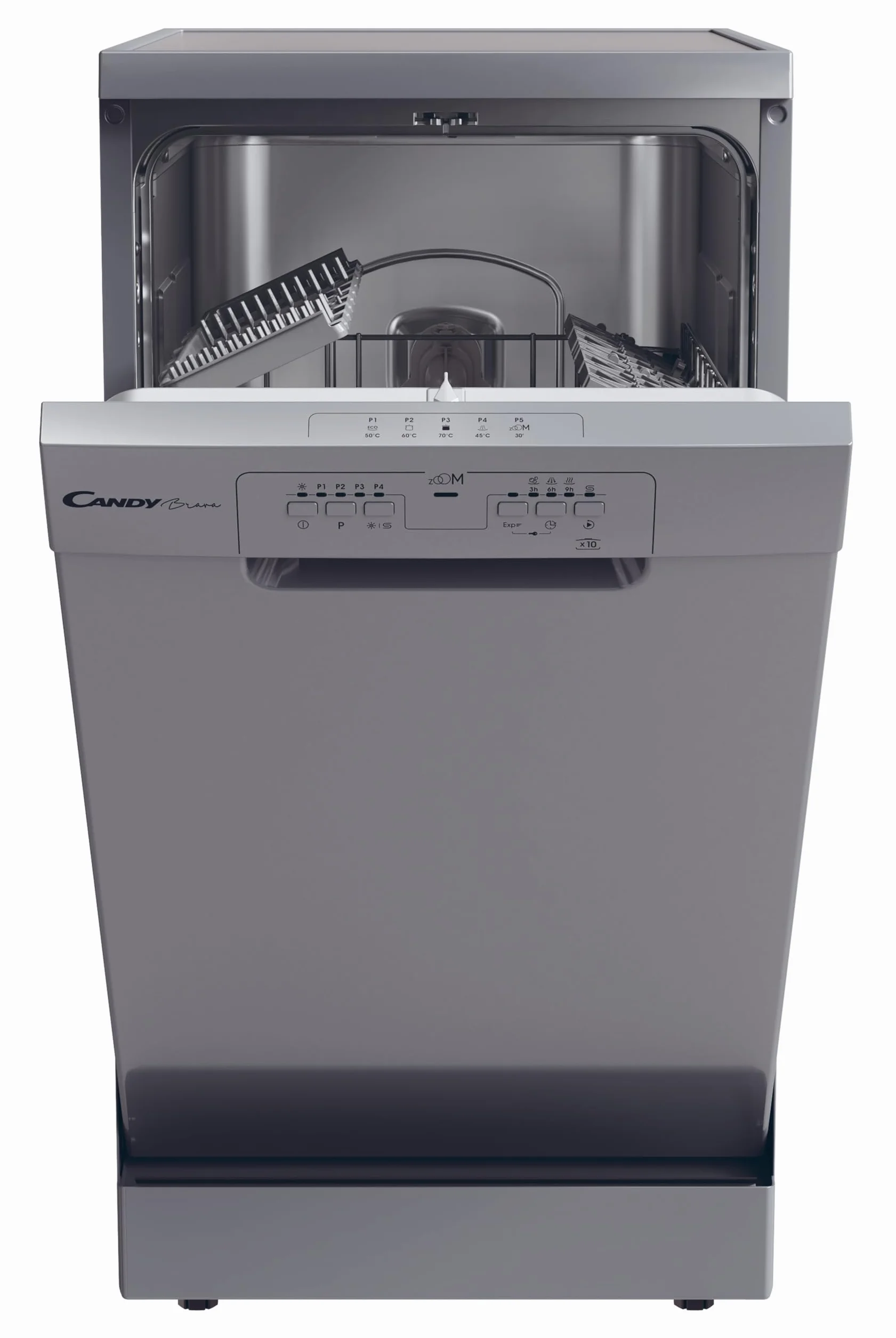 Candy Brava CDPH 2L1049S Lavavajillas 45 cm 10 Servicios 5 Programas Inicio Diferido 49dB Inox