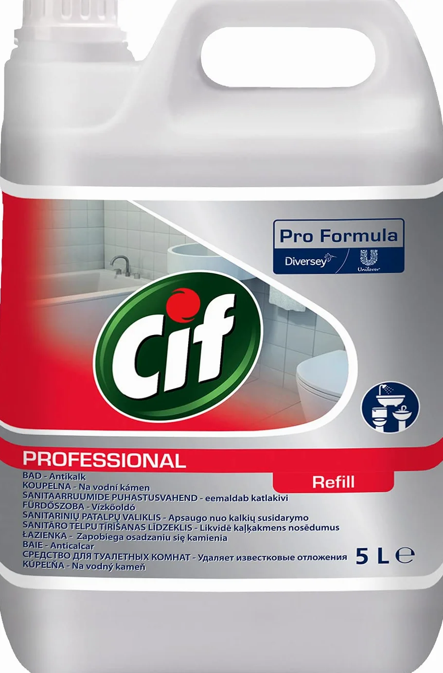 Cif 936987 - Limpiador profesional para baños 2 in1, 5 l, multicolor