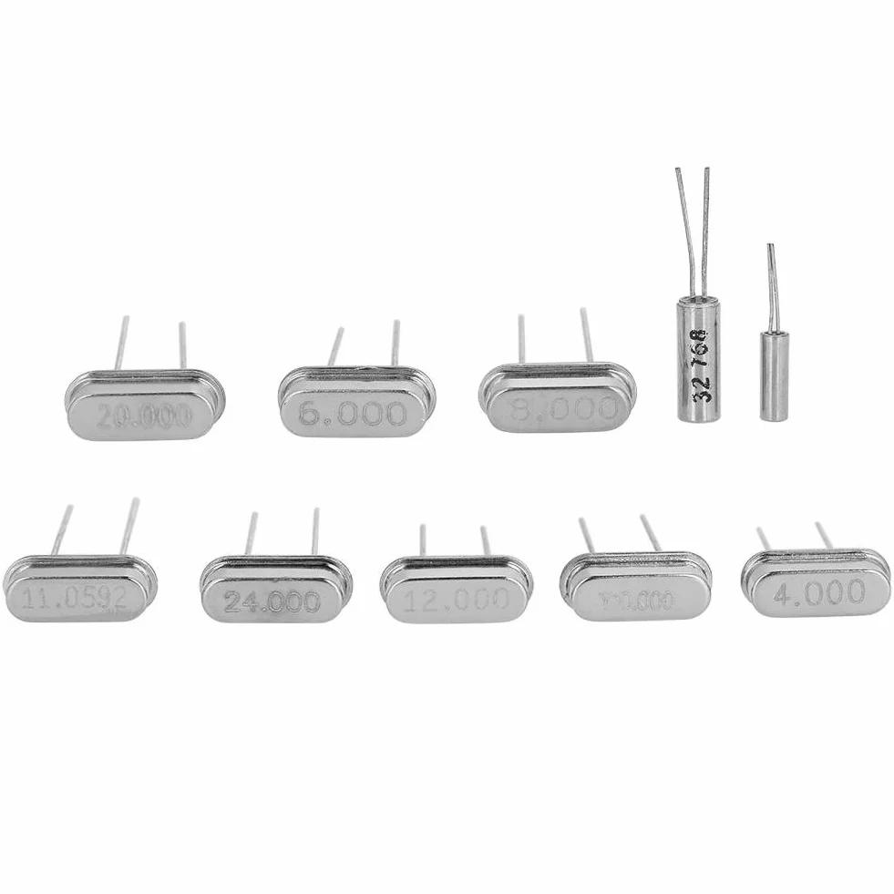 Crystal Resonators Kit 50pcs 10Value 32.768KHz-24MHz DIY Osciladores Set surtido