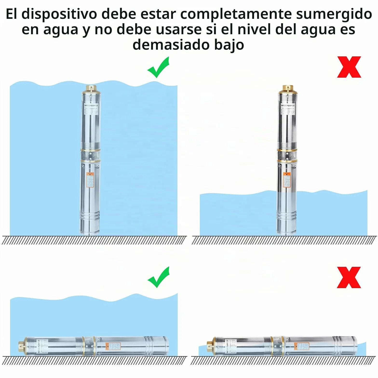 UISEBRT Bomba para pozos profundos, 4 pulgadas, 0,37 kW, acero inoxidable, compatible con arena, capacidad de extracción de hasta 4.000 l/h, bomba sumergible de 92 mm de diámetro