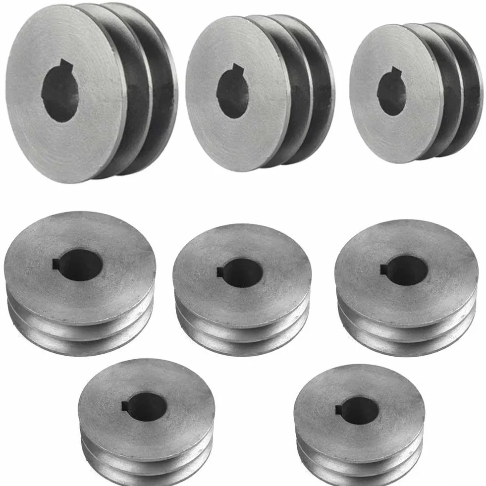 Polea de correa en V de hierro fundido doble ranura 50 mm para motores