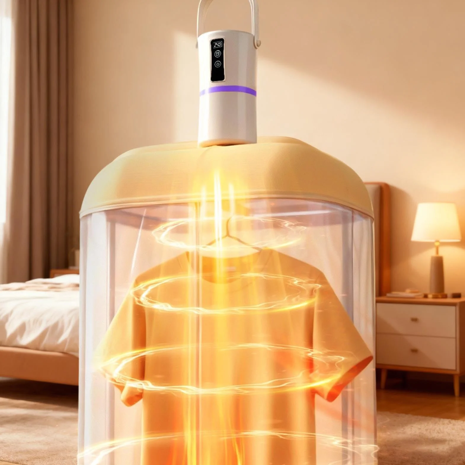 Secadora de Viaje Eléctrica Portátil 220V con Temporizador para Ropa Armario Camping