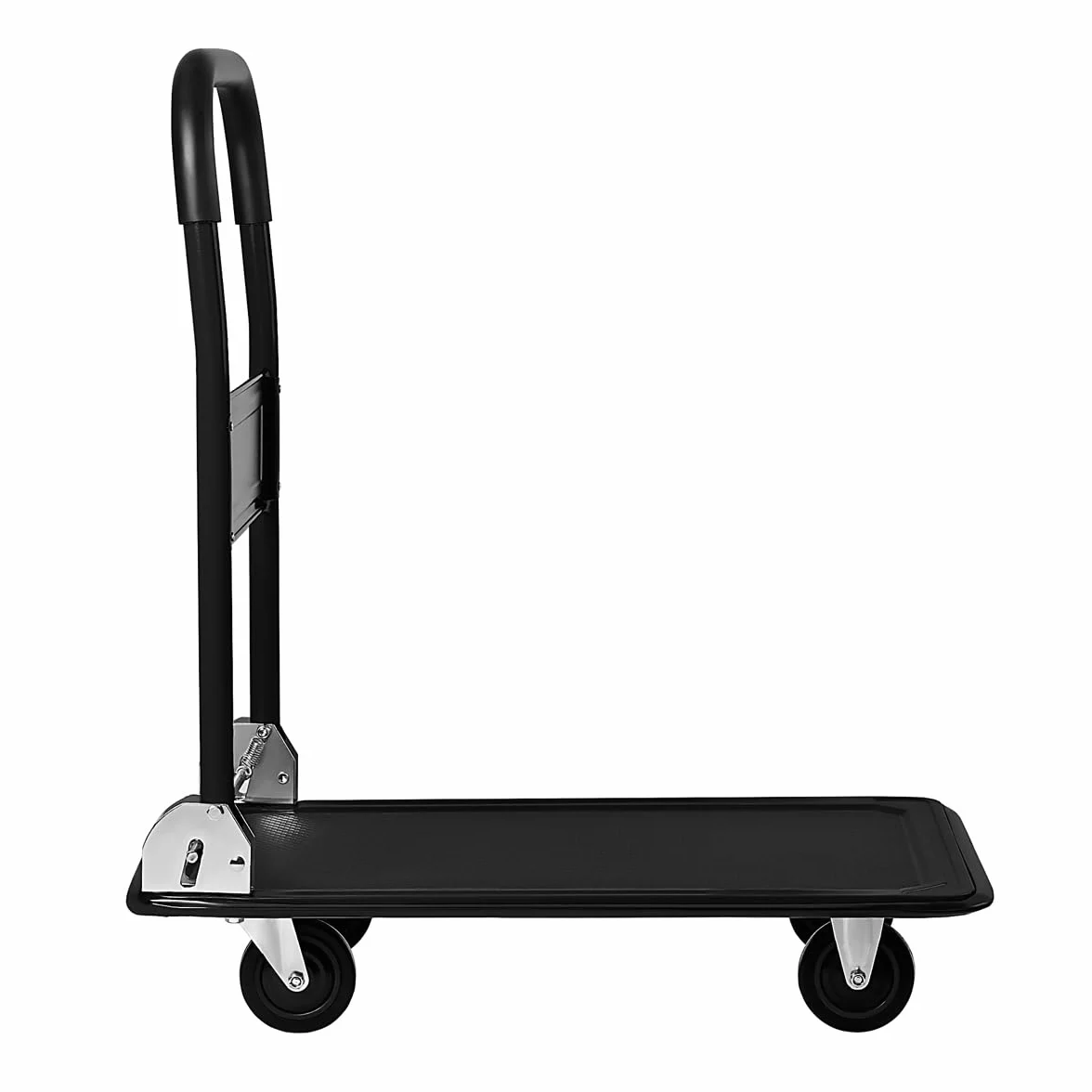 Carro de Plataforma Transporte Industrial Plegable 150kg Negro
