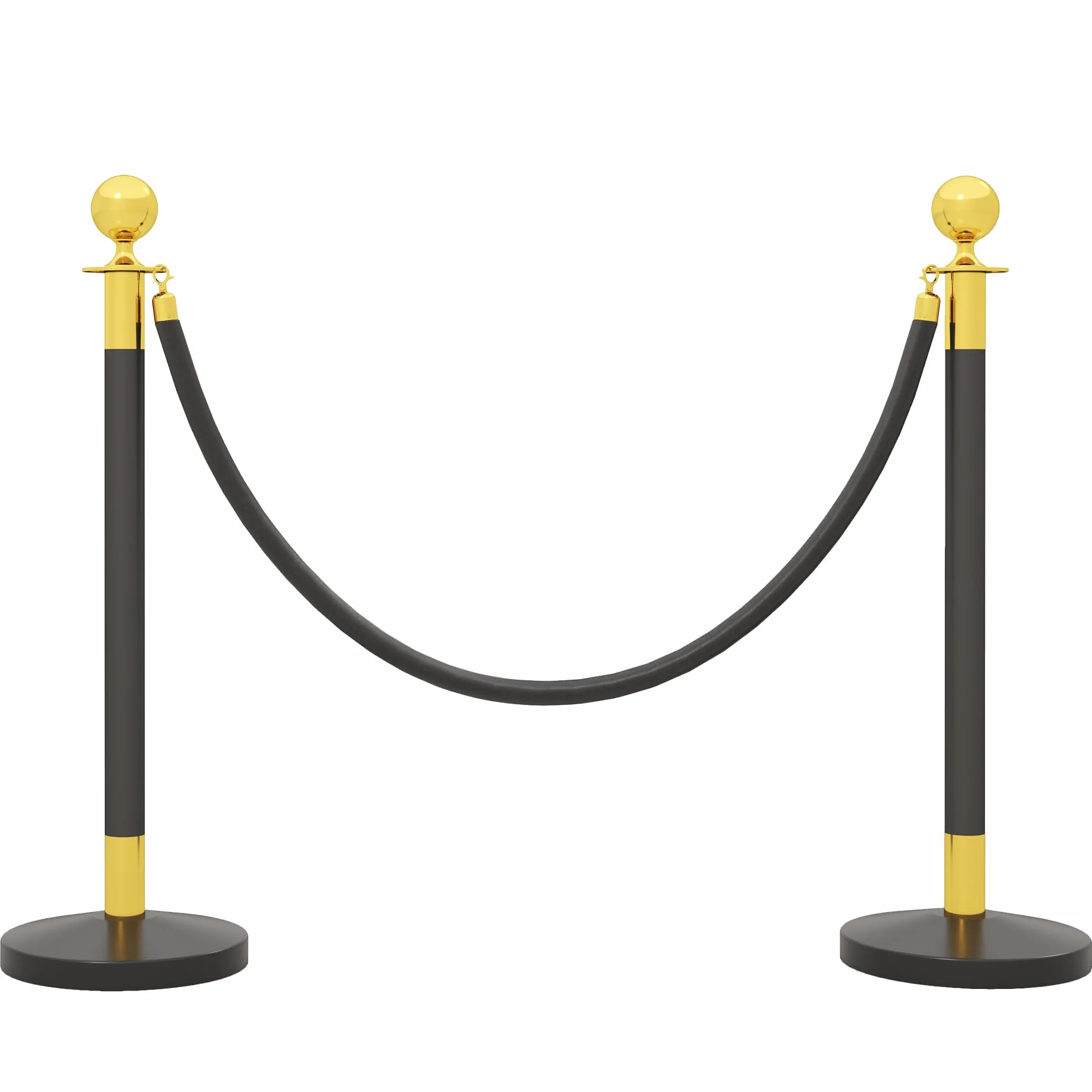 HOMCOM Postes Separadores de Acero Inoxidable 96 cm, Base de Agua, Cuerda de Terciopelo 1,5 m, Negro