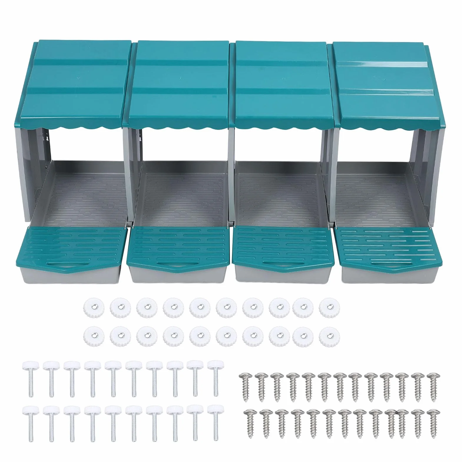 Qcwwy Caja Nido para Gallinas de 6 Orificios, Caja para Poner Huevos de Material PP con Percha Oscilante, Fácil Montaje, Diseño Extraíble para una Rápida Recolección de Huevos, Calidez