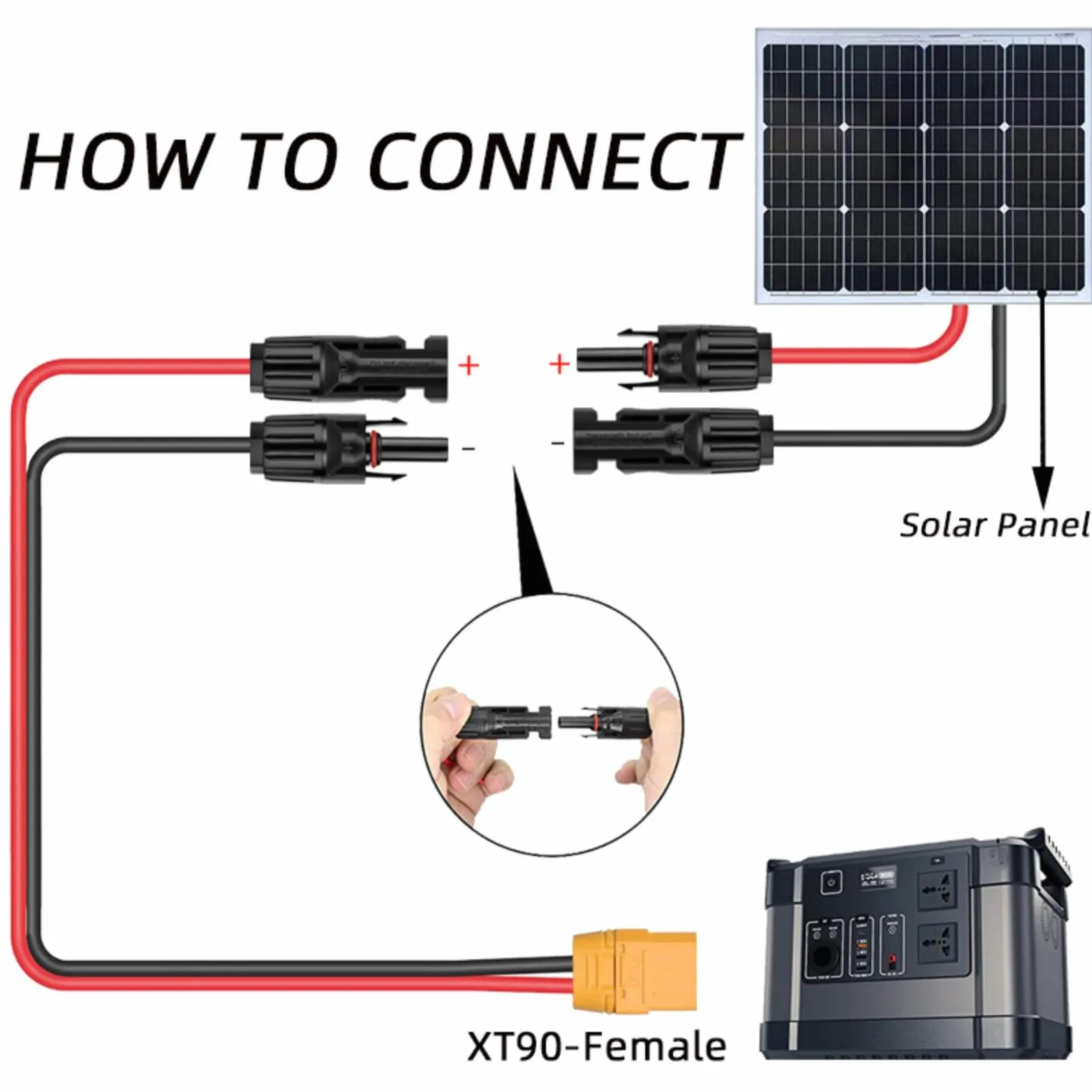 Cable de transferencia de energía solar de alta calidad, terminales dorados, flexible, resistente al frío, para conexión de batería, cable de extensión de estación de energía solar