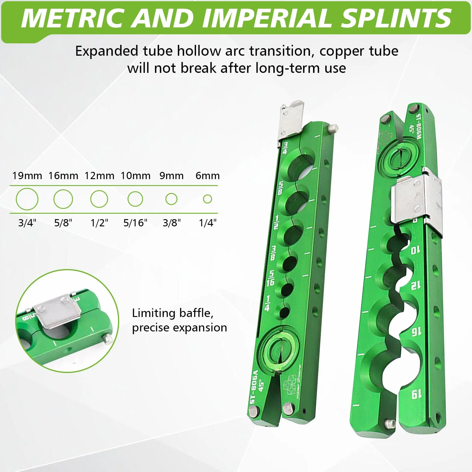 Herramientas Abocardadoras,Abocardador Tubos para Aire Acondicionado,Adecuado para Abocardador de Tubos de Cobre de 1/4”-3/4”y 6-19 mm,Excéntrico de 45°,para Tubo de Cobre y Tubo de Aluminio