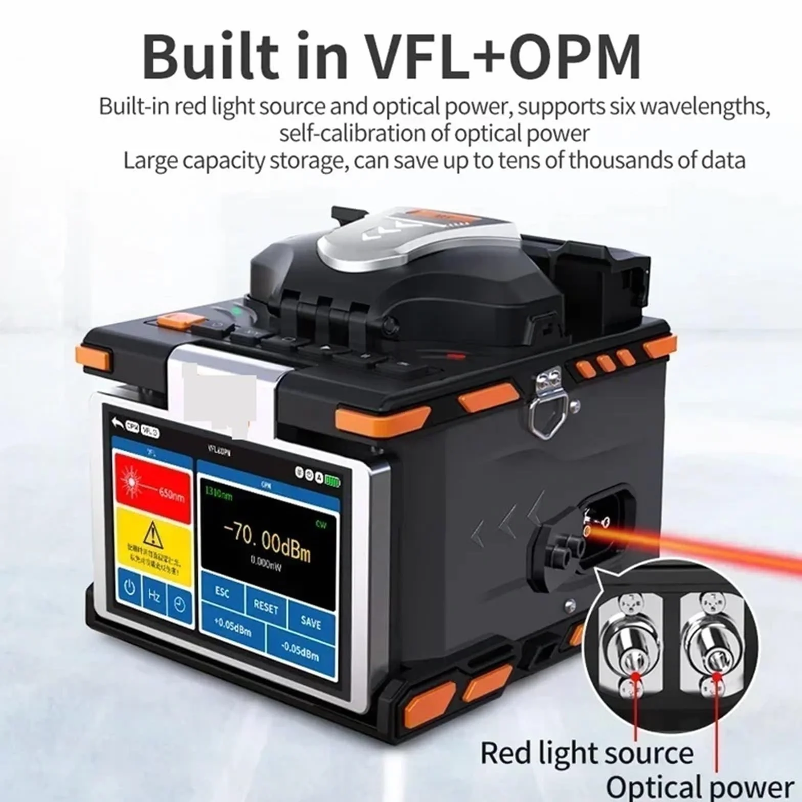 Detector de fibra óptica, Empalmador de fibra óptica M5 FTTH, compatible con varios idiomas, 6 motores