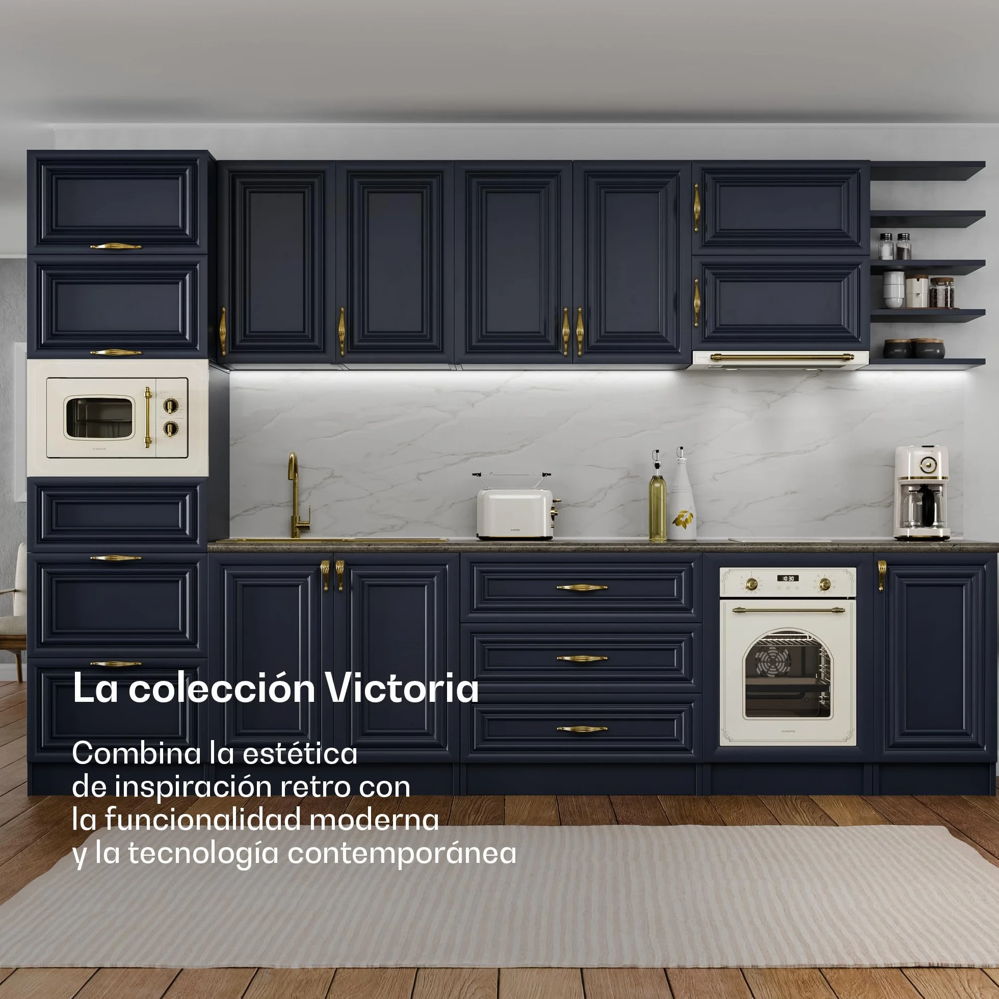 Klarstein Elizabeth Slim Horno Eléctrico Empotrable 49 L 9 Funciones Limpieza A Vapor Grill Ventilado Negro 45 cm