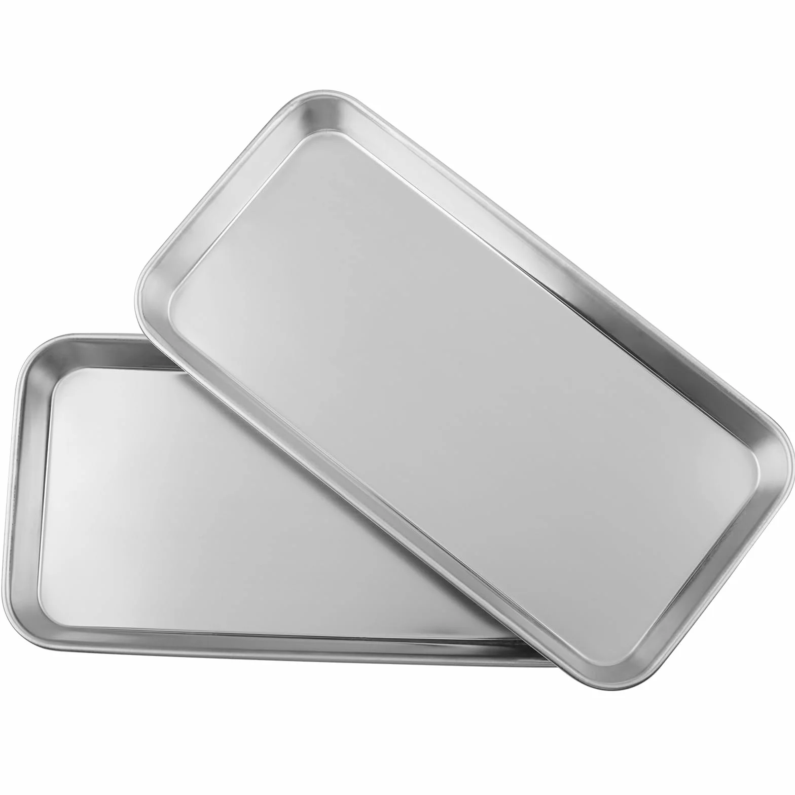 Bandeja de Instrumentos de Acero Inoxidable 22,5 x 11,7 x 2 cm, Pequeñas Bandejas Rectangulares para Laboratorio