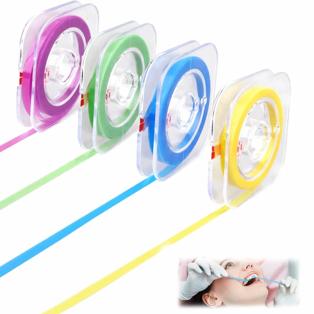 Tiras abrasivas interdentales papel de lija 20Um 30Um 50Um 6M*4Mm para dientes manchados