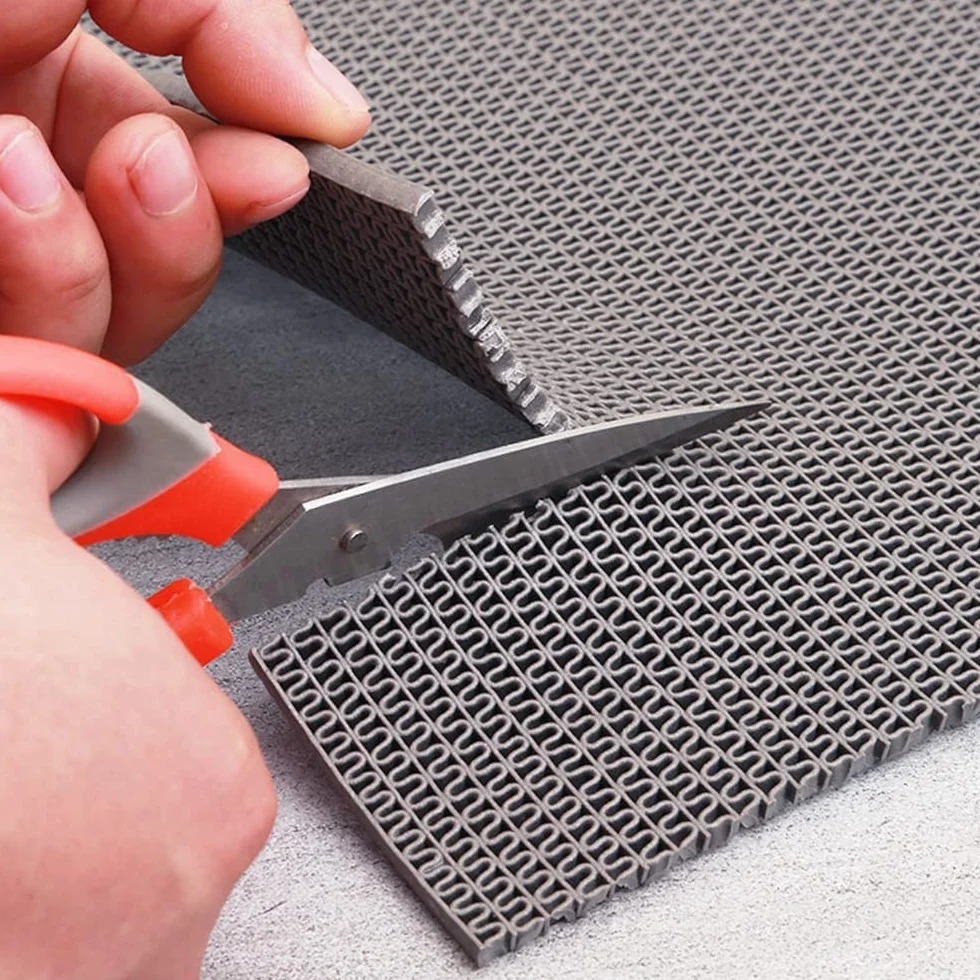 Drenaje antideslizante,Alfombrillas de goma para suelo (90x300 cm, 5.5 mm de grosor, huecas para zona húmeda, pasillo, impermeable, en forma de S, gris, antideslizante, para bar, restaurante