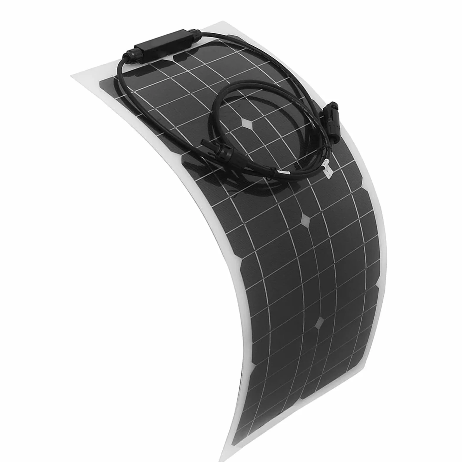 Kit de Panel Solar Flexible para Vehículos Recreativos y - de Generación de Energía Solar para Exteriores | Panel Solar Monocristalino Liviano de 100 W