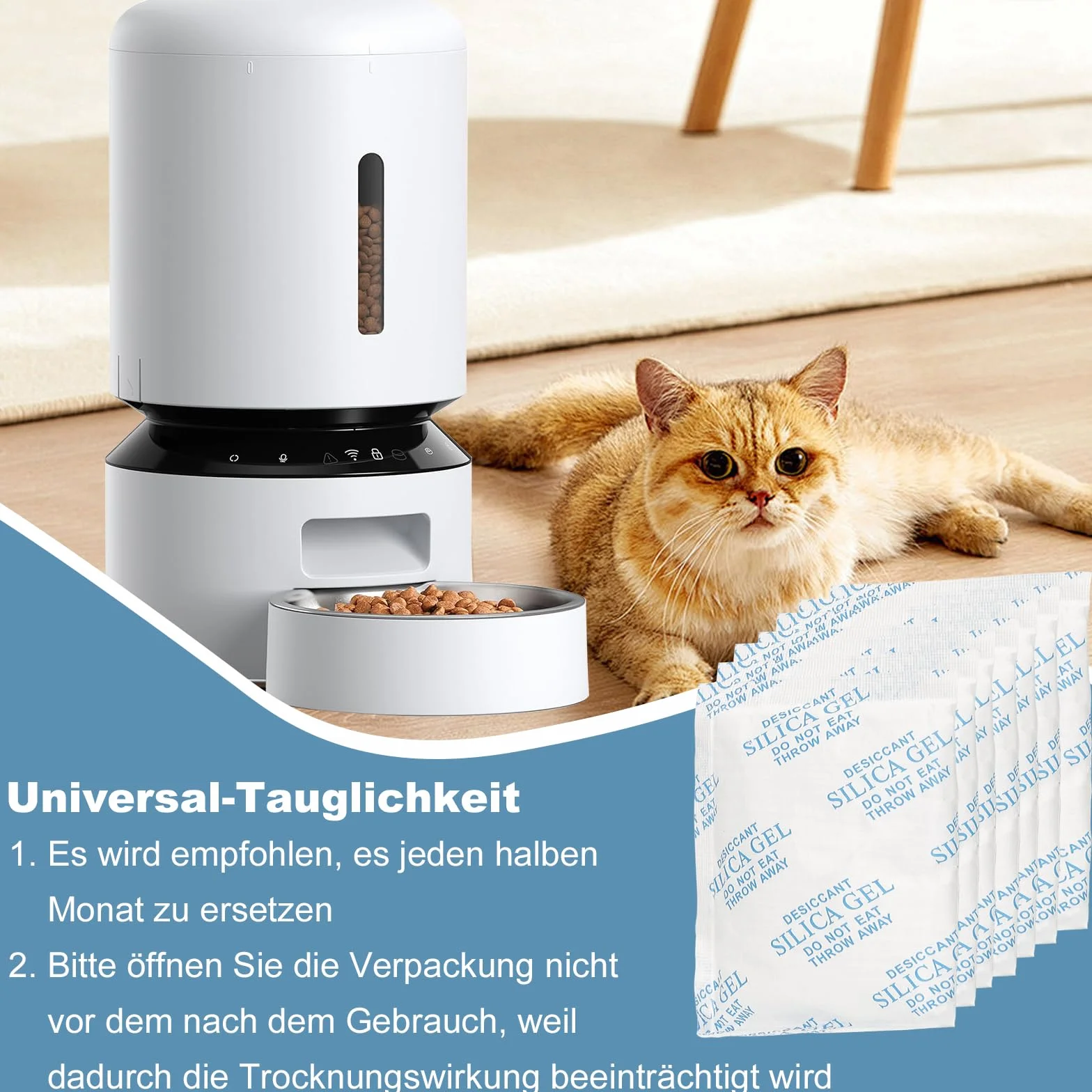 Desecante para Petkit 5L Alimentadores Automáticos para Gatos, 20 Unidades, Bolsa de Gel Seca