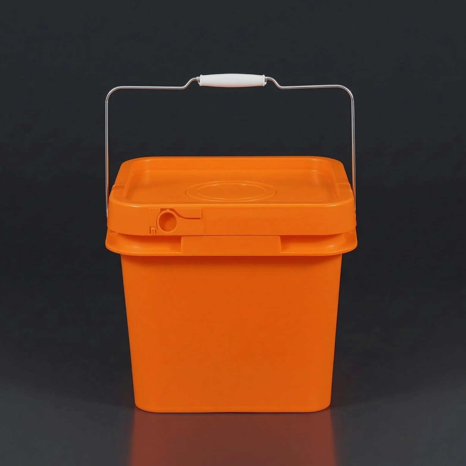 Cubo Industrial de Almacenamiento con, Blanco, 20L Modelo A con Boquilla, Tapa A Presión Engrosada