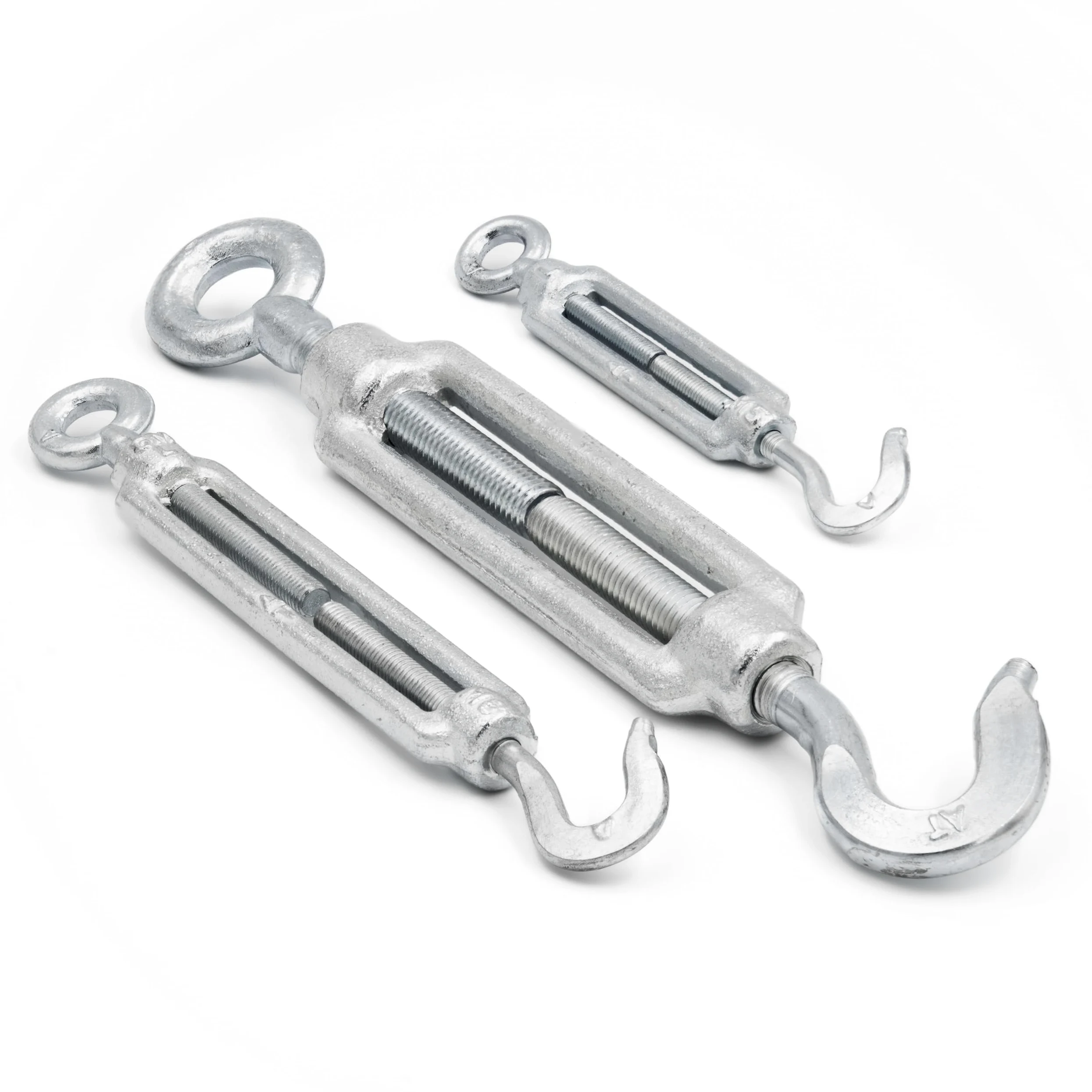 Tensores M20 con ojal y gancho, 10 unidades, tensor de cuerda de acero, tensor de alambre galvanizado, tensor de ojal