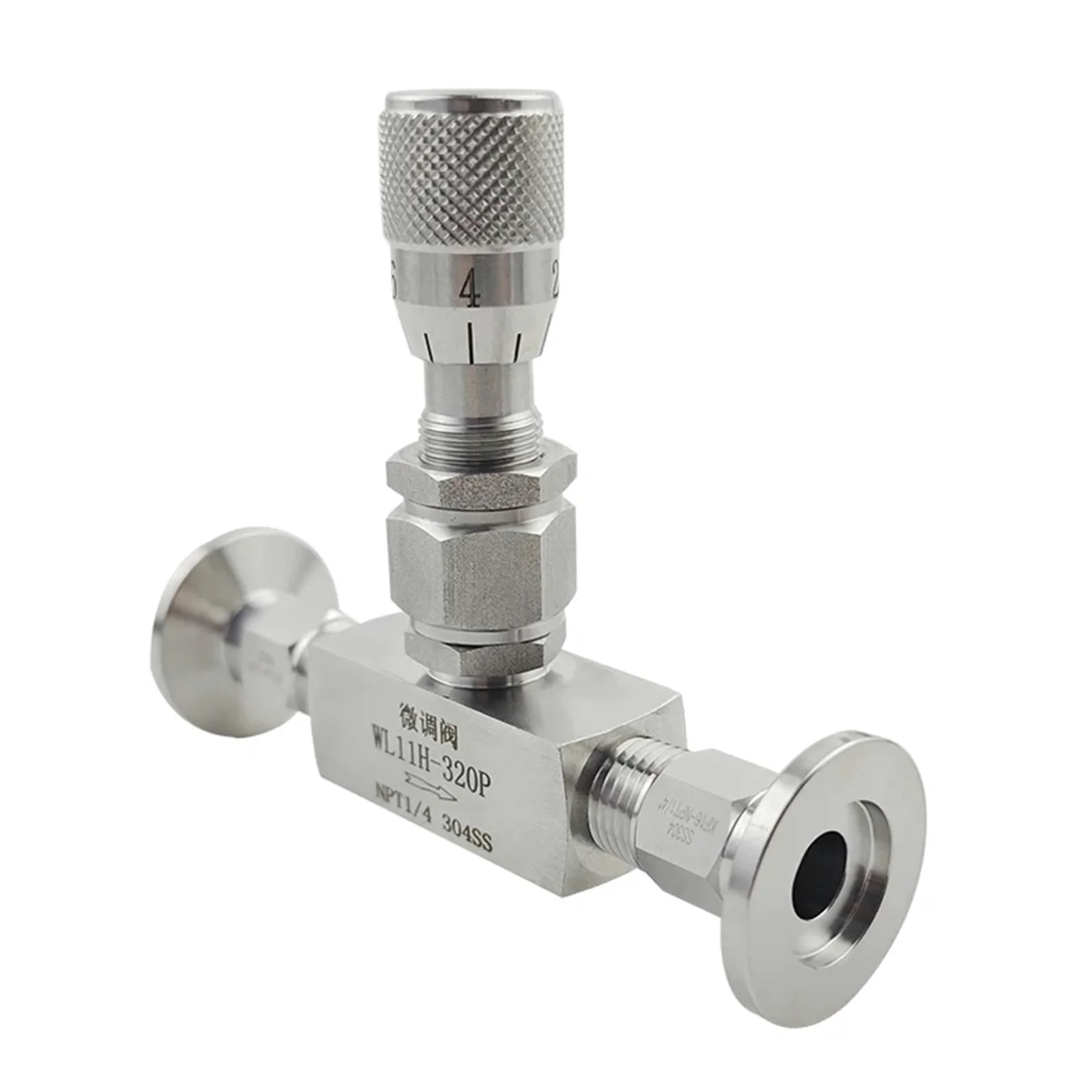 Válvula de aguja de vacío KF16 KF25 KF40 KF50, controlador de válvula reguladora de flujo de microdosificación(KF40)