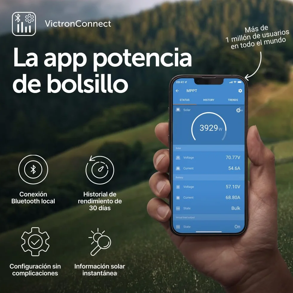 Victron Energy SmartSolar MPPT Tr VE.Can 250V 85 amperios 12/24/36/48-Voltios Controlador de Carga Solar (Bluetooth)