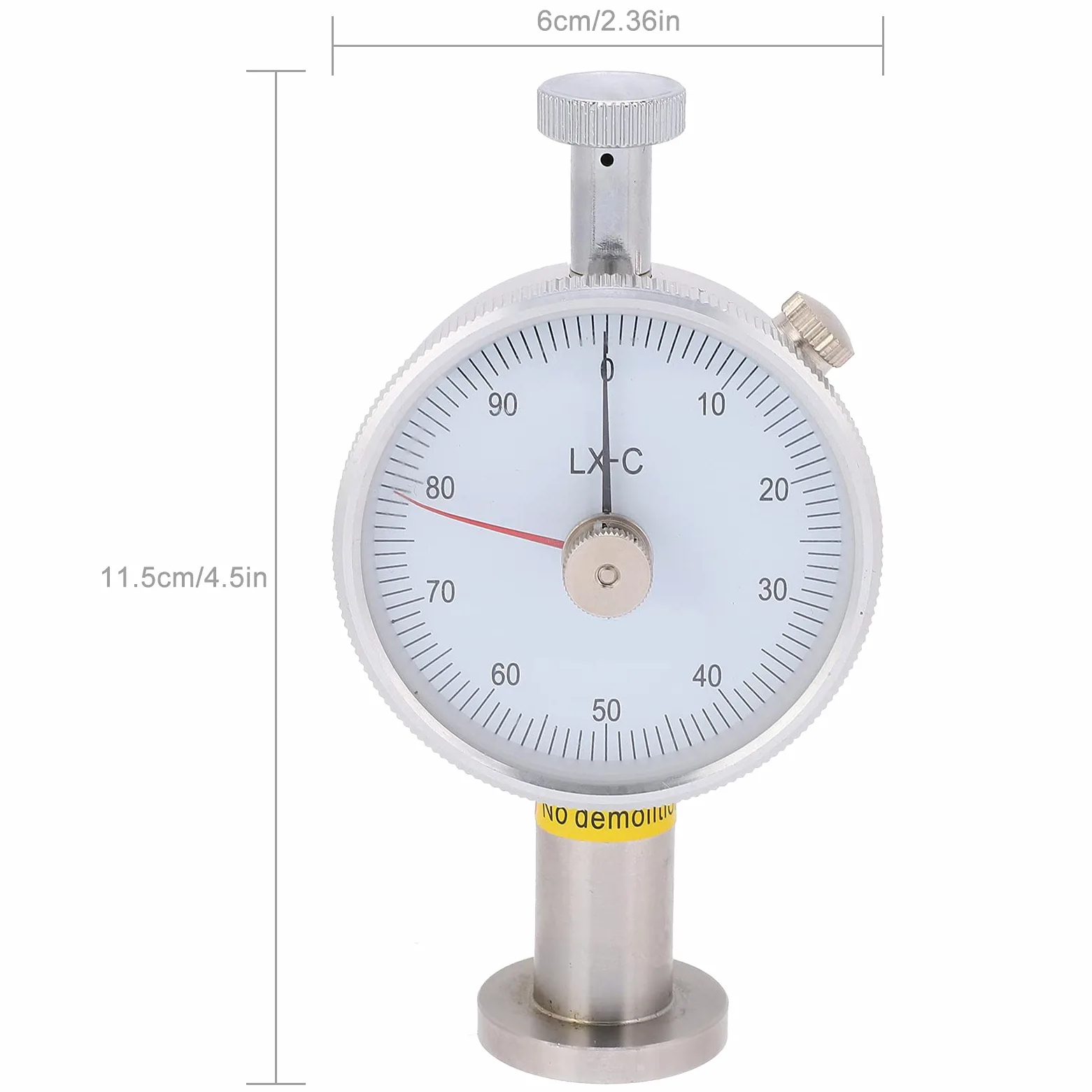 Medidor de dureza durométrico Shore LX - C - 2, medidor de puntero de 0,55 N a 8,05 N para plásticos y cauchos, durométrico de mano con esfera clara para una medición precisa de la