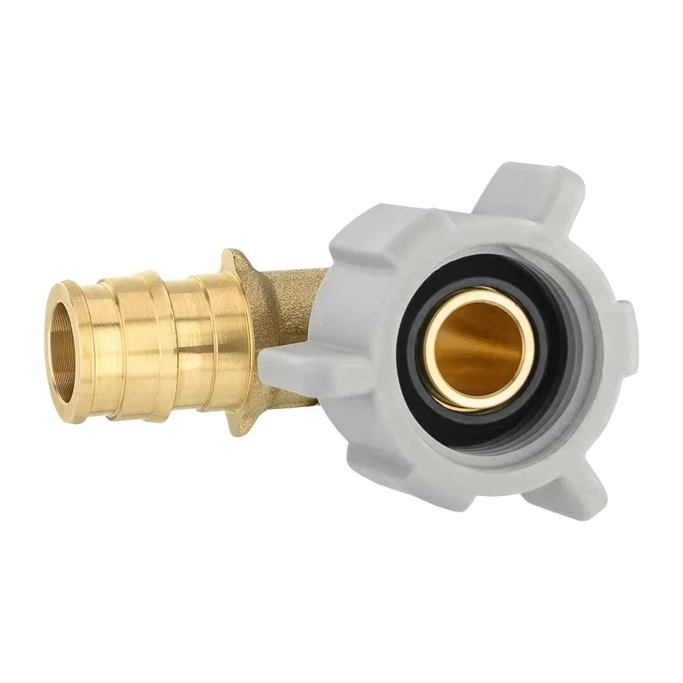 Paquete de 10 accesorios de latón de expansión EFIELD Pex-A de flujo completo de 1/2 pulgada Pex x 1/2 pulgada, codo giratorio NPT hembra, certificado ASTM F1960 UPC
