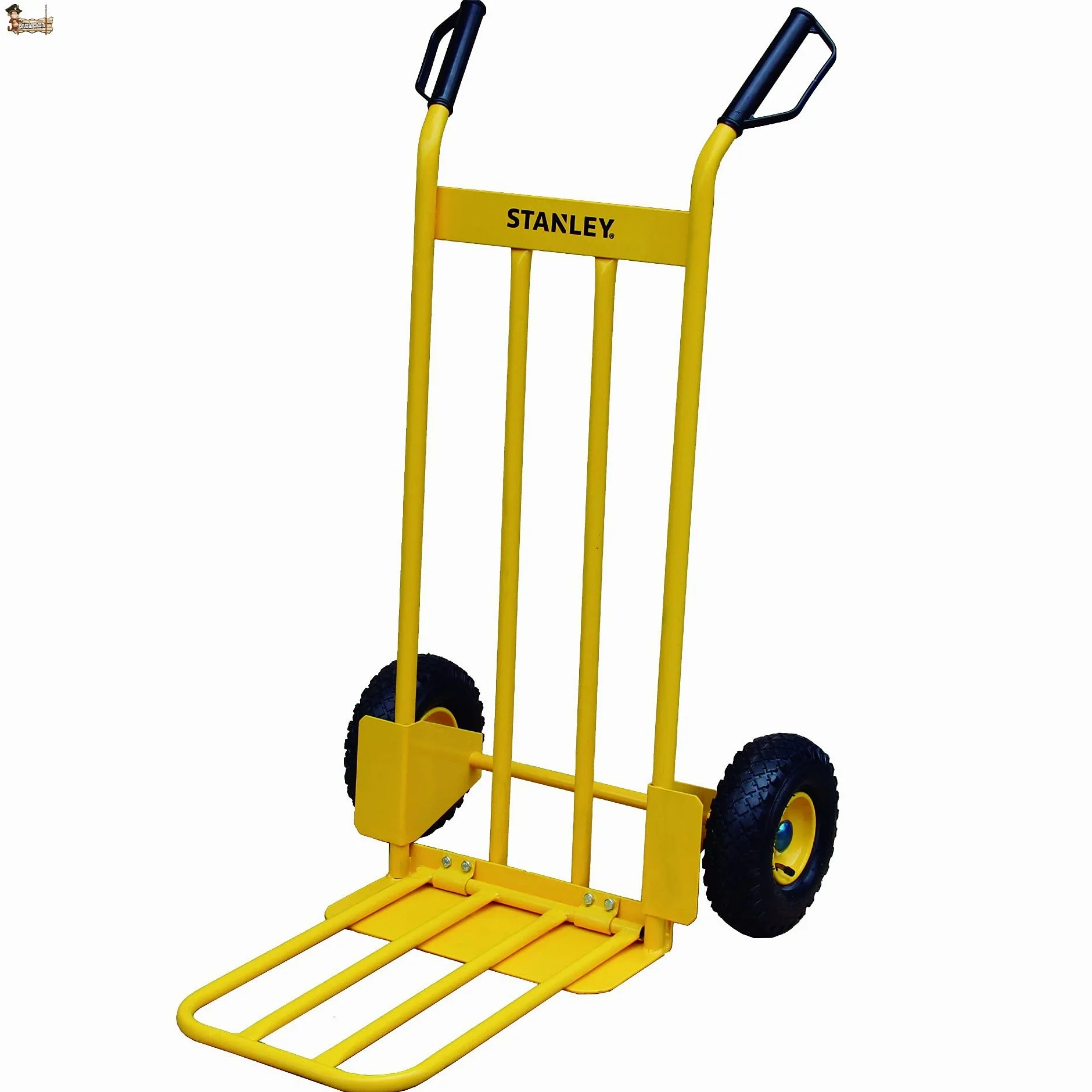 BricoLoco Carretilla de Mano Plegable de Carga. hasta 200 kgs. Robusta y Resistente. Chásis de Acero. 4 Anchos Tubos. Pala abatible. Mango con protección Nudillos. Almacén, mudanza.