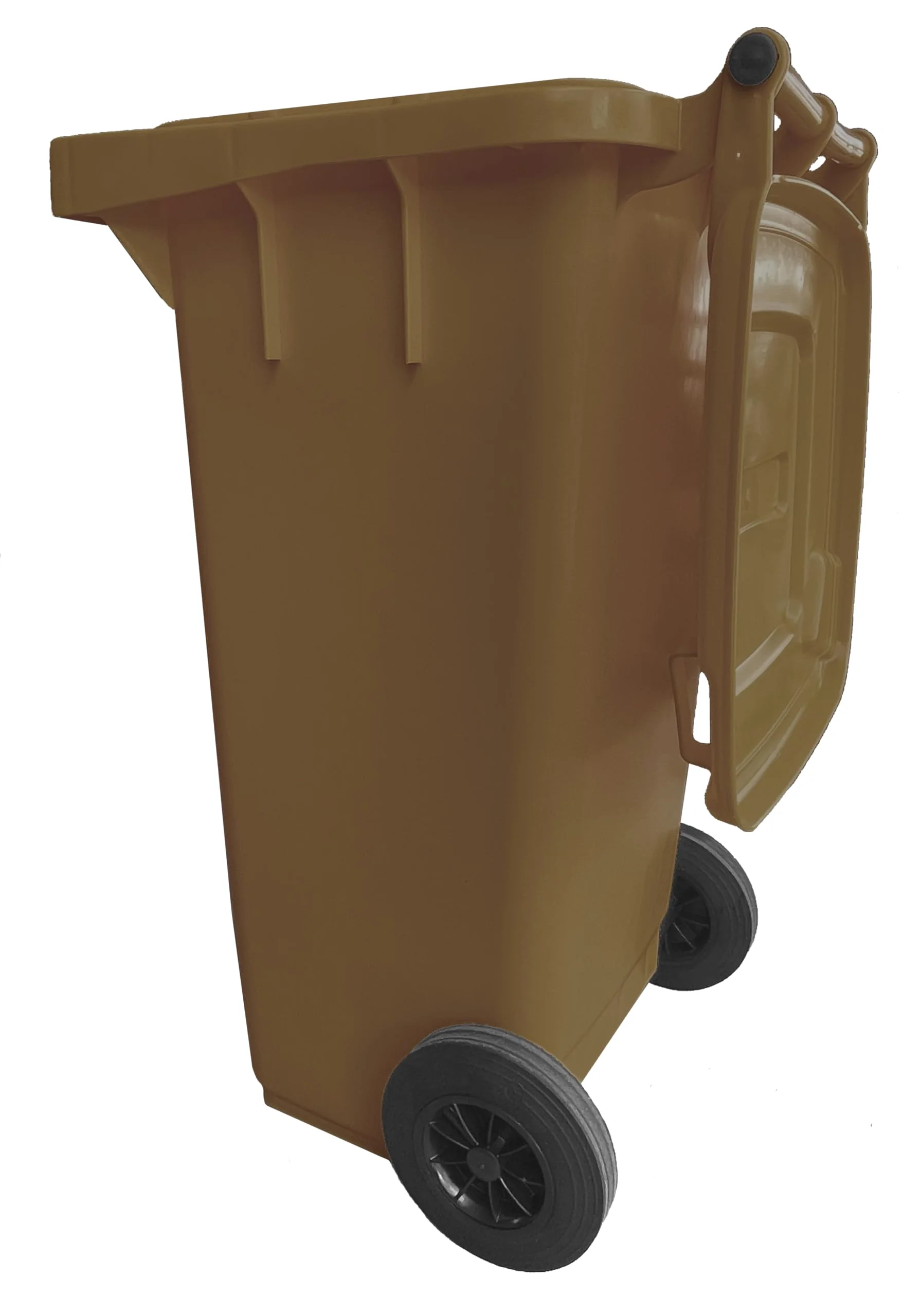Mobil Plastic - Cubo con ruedas para la recogida selectiva de residuos, 120 l, para uso exterior, color marrón (UNI EN 840)