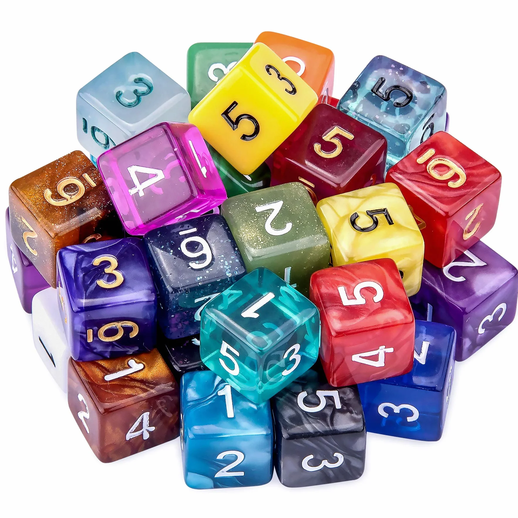 SIQUK 35 Piezas Dados Poliédricos 6 Caras para DND y Enseñanza de Matemáticas